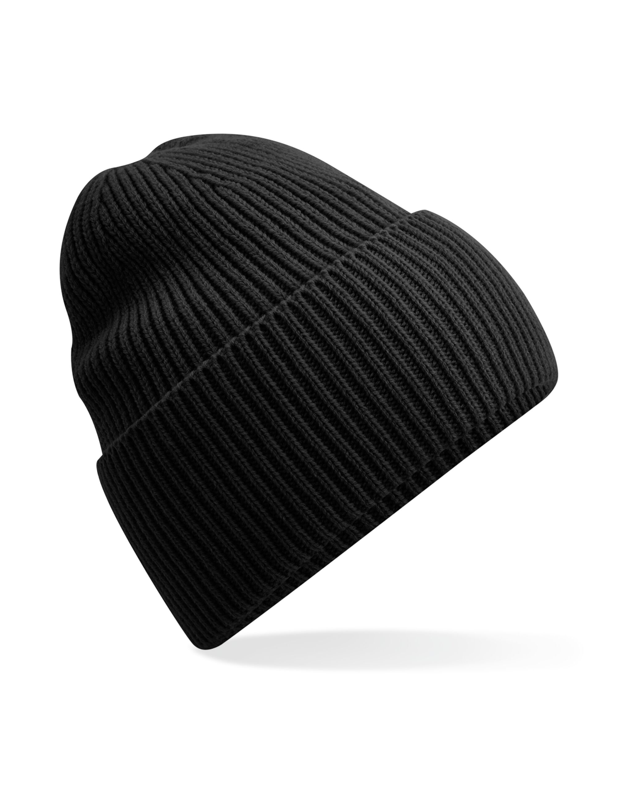 B384R Oversized Cuffed Beanie Black