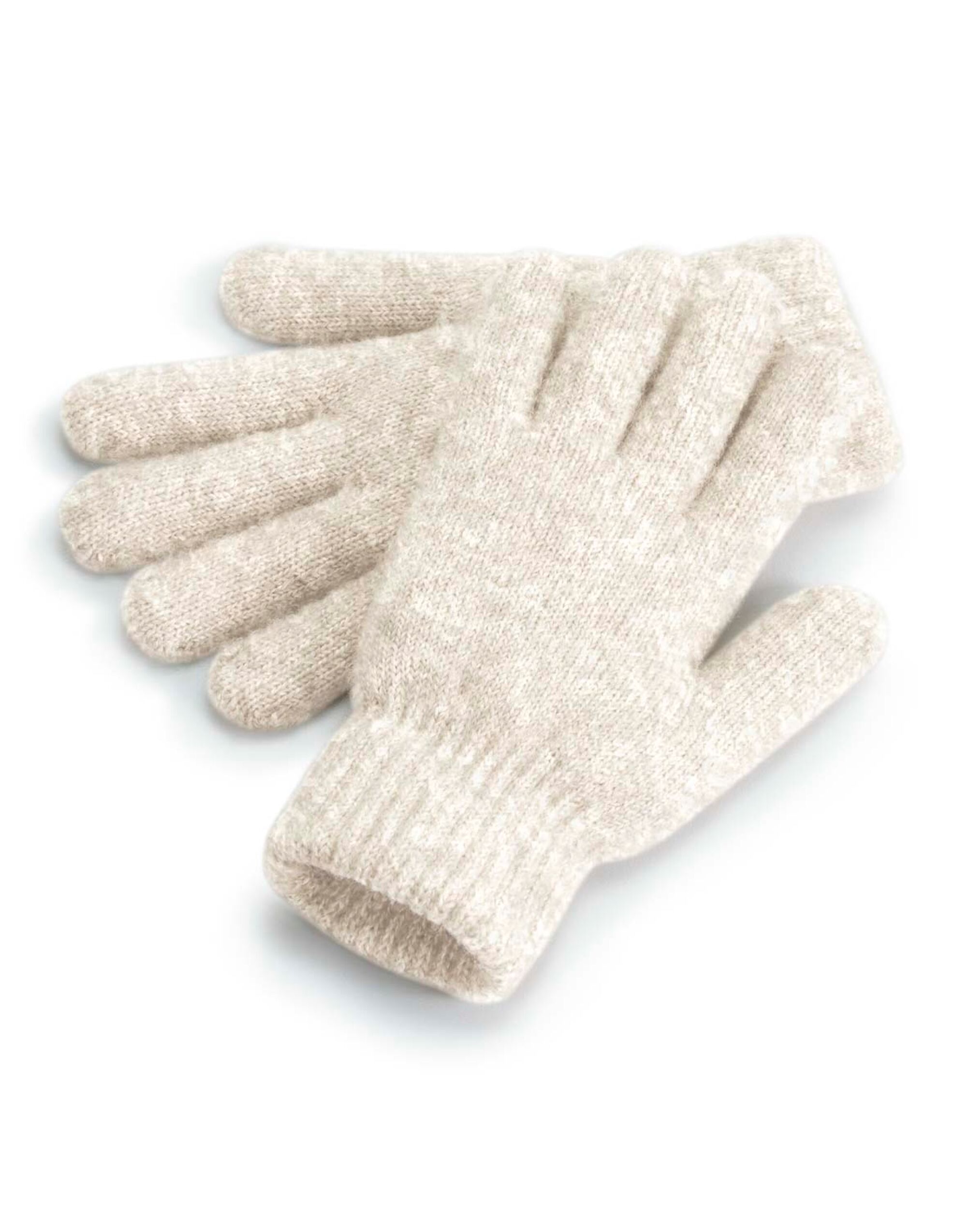 B387 Cosy Ribbed Cuff Gloves Almond Marl