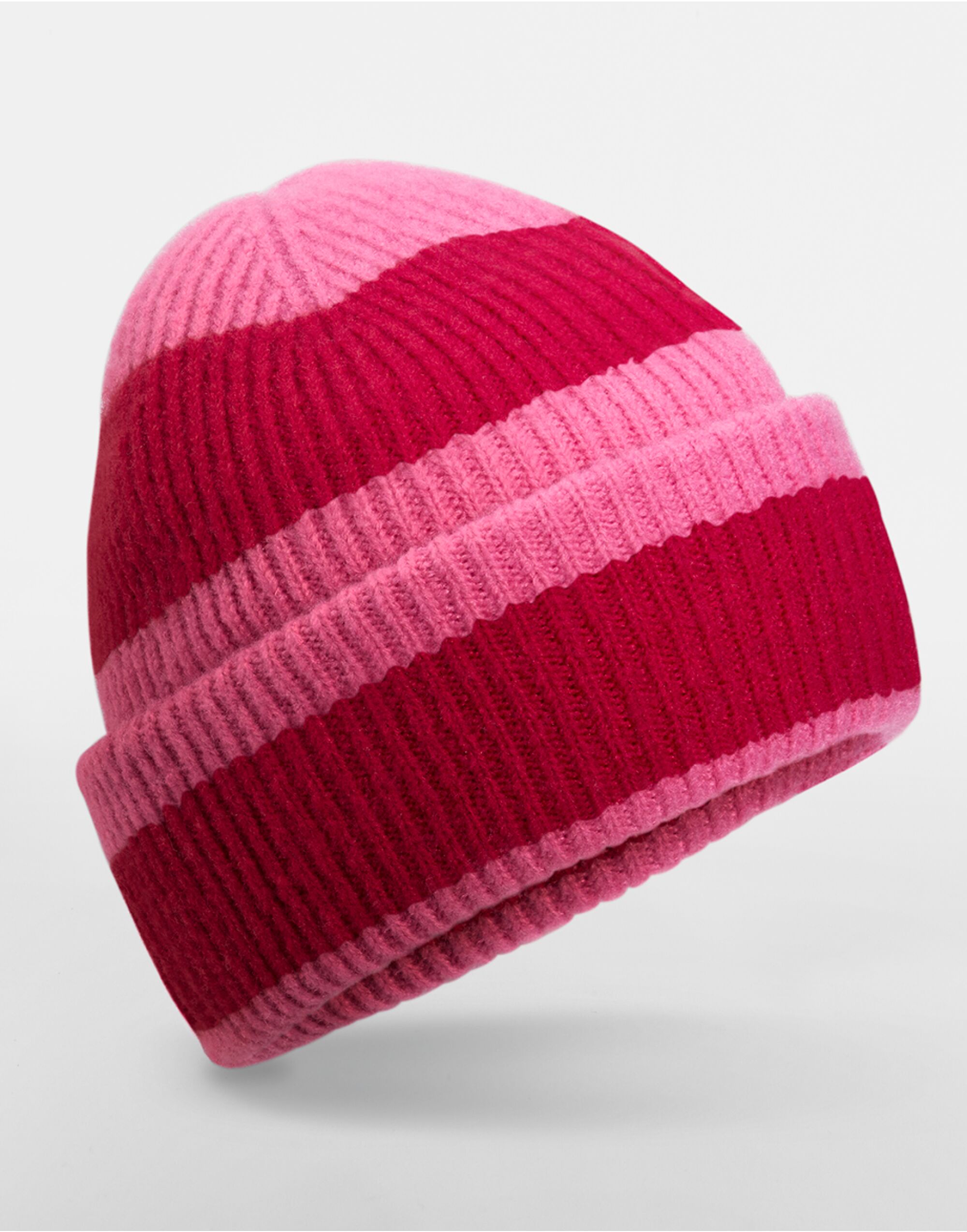 B391R Colour Block Beanie True Pink/Classic Red