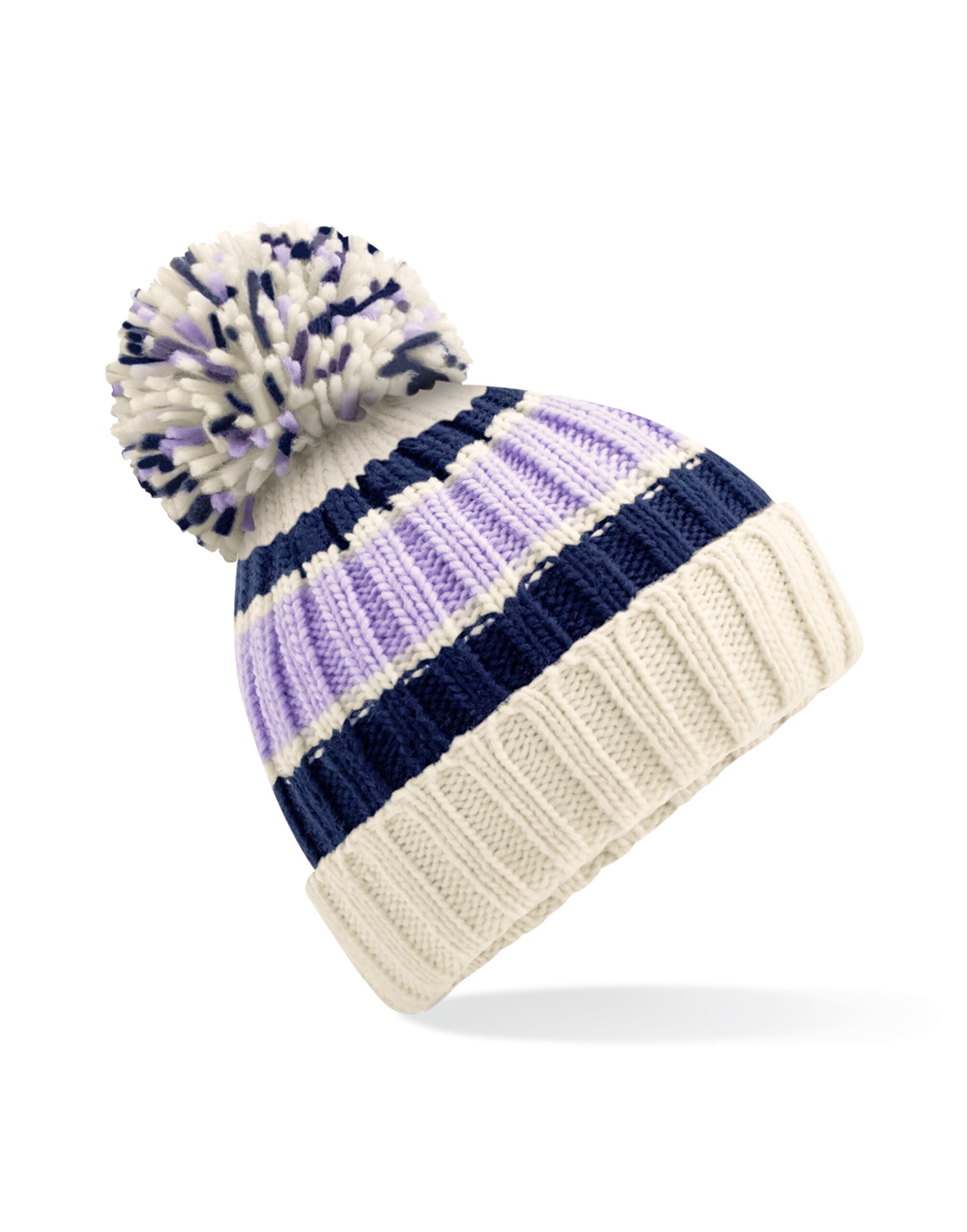 B392 Hygge Striped Beanie Blueberry Cheescake