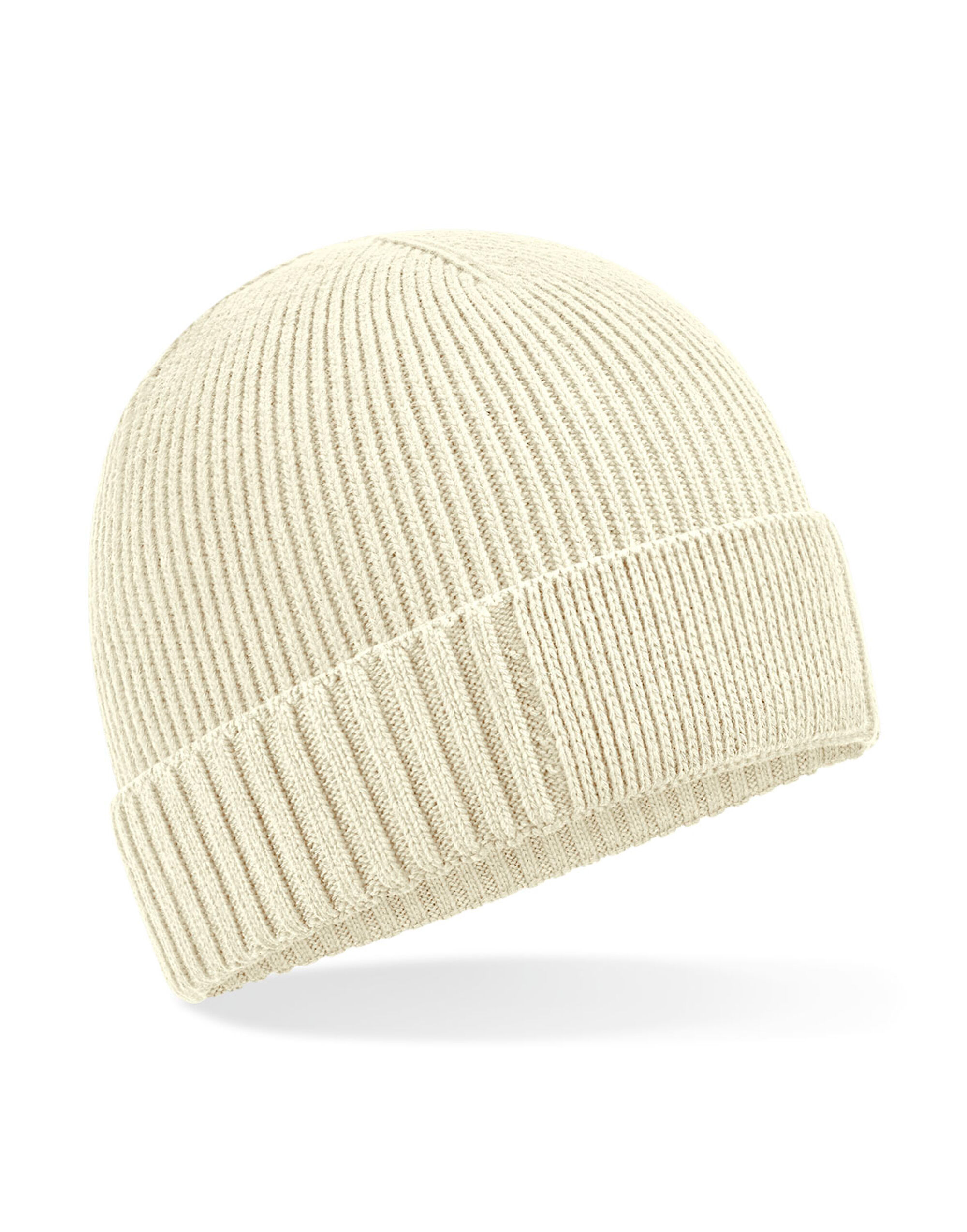 B438N Organic Cotton Patch Beanie Sand