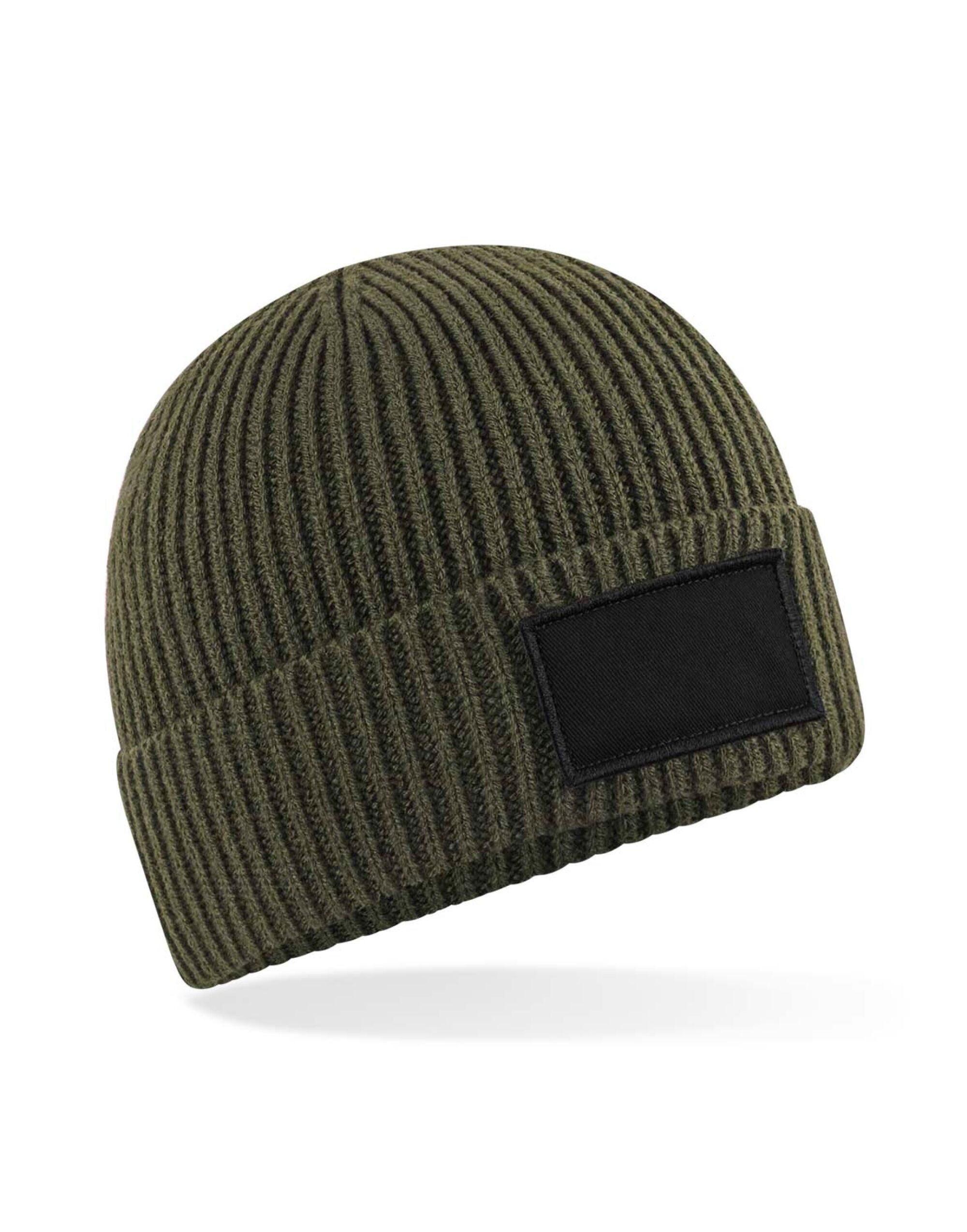 B442R Fashion Patch Beanie Military Green/ Black