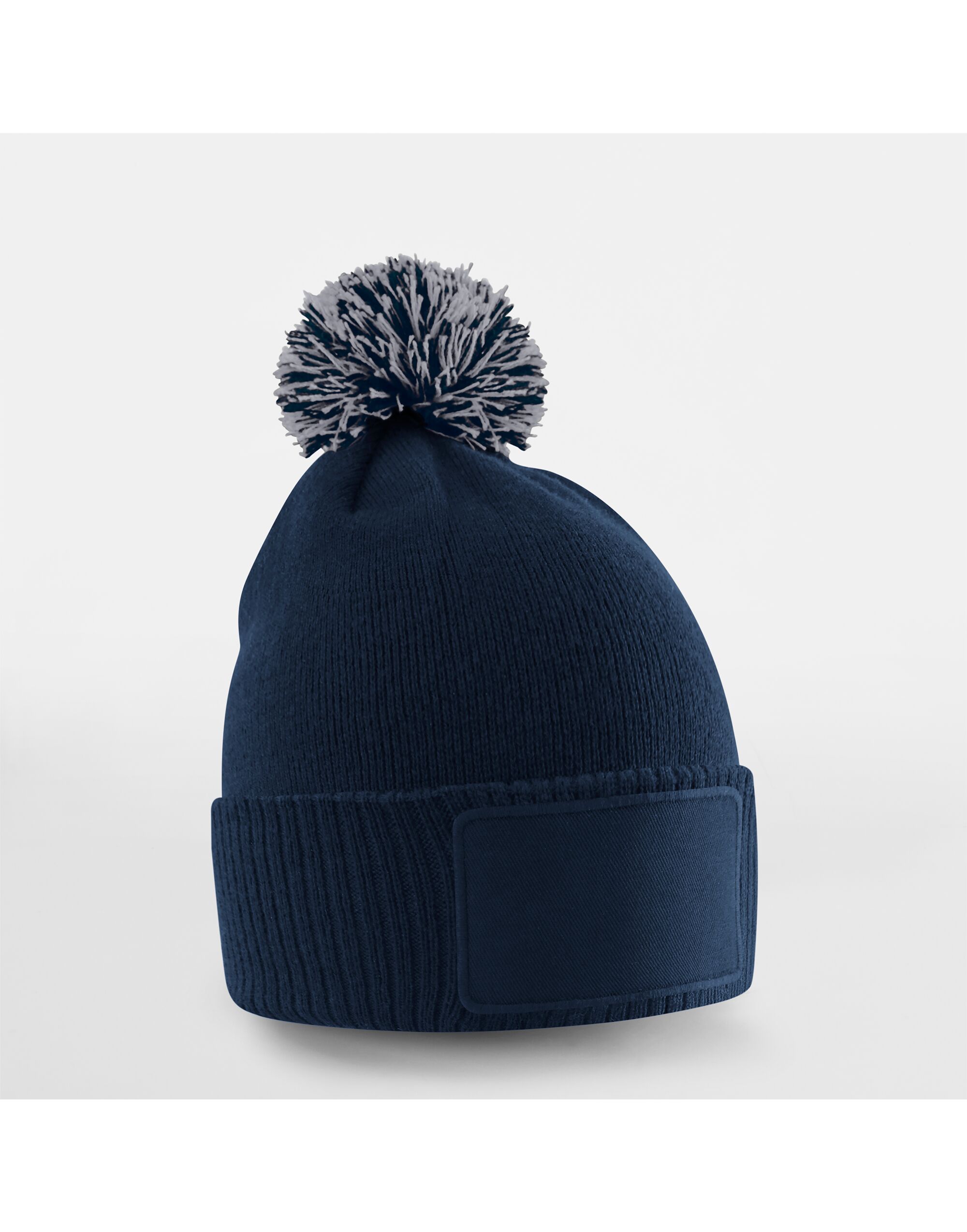 B443B Kids Snowstar Patch Beanie French Navy/Light Grey