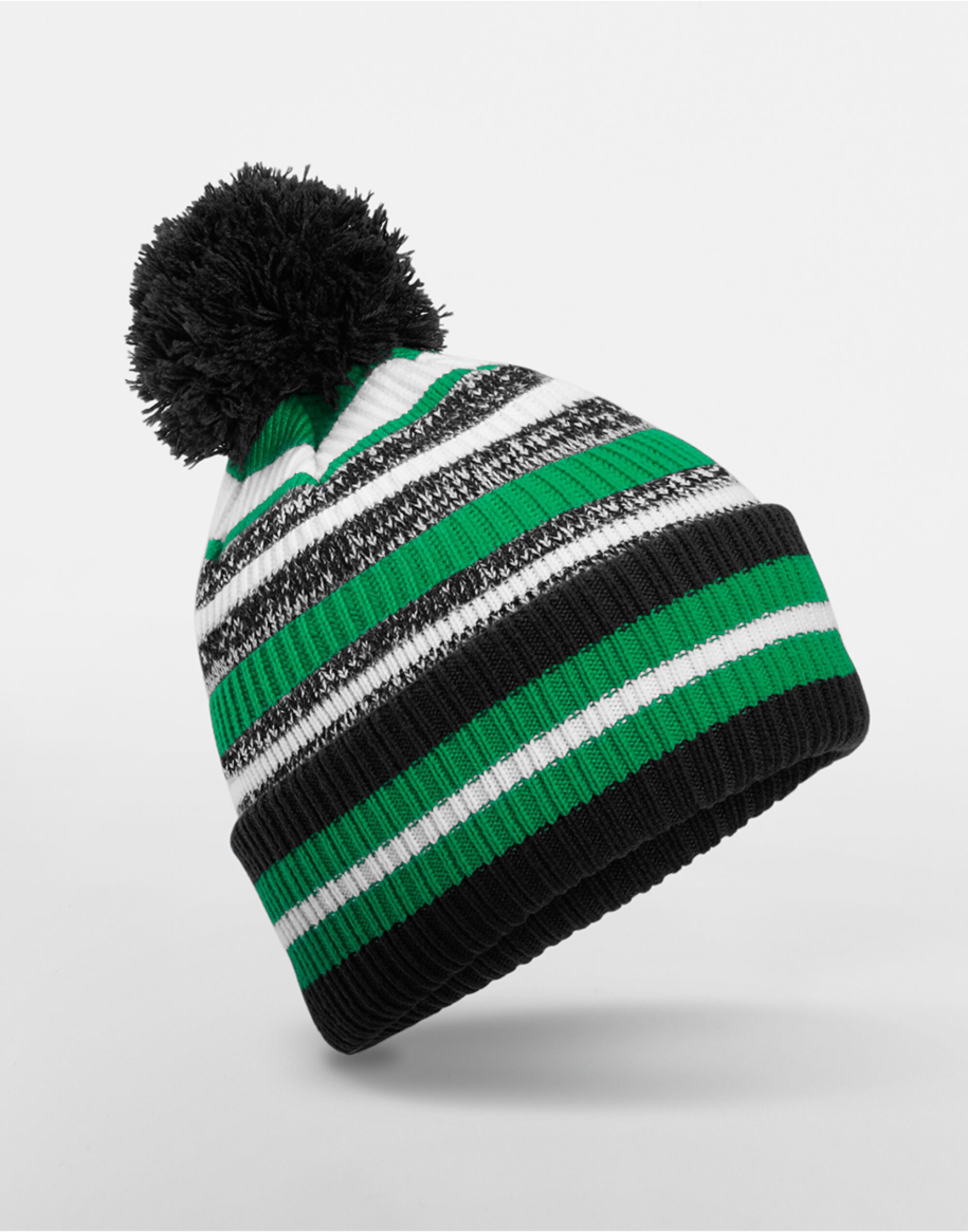 B474R Multi-Sport Fan Beanie Black/Kelly Green/White