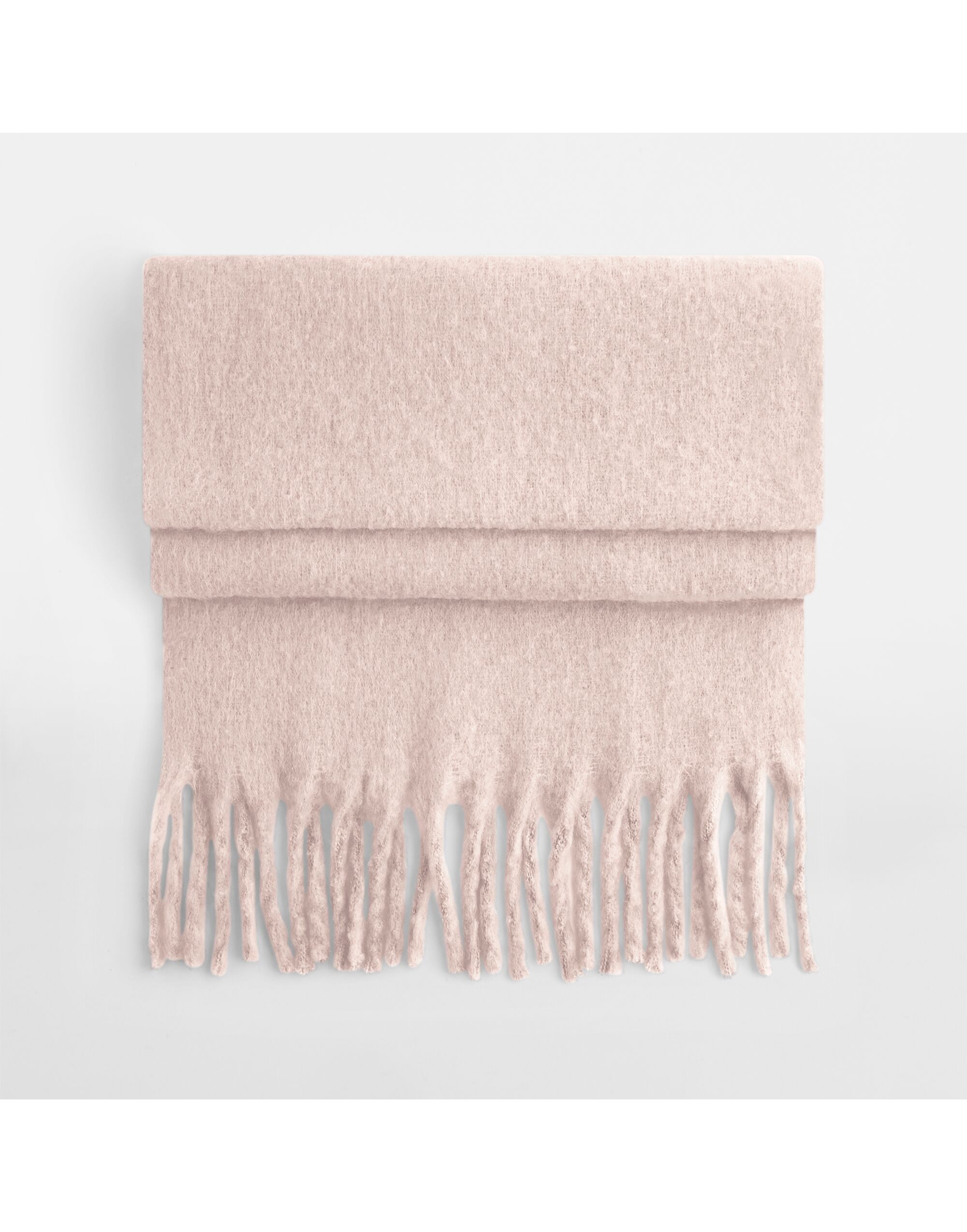 B496R Fluffy Scarf Blush