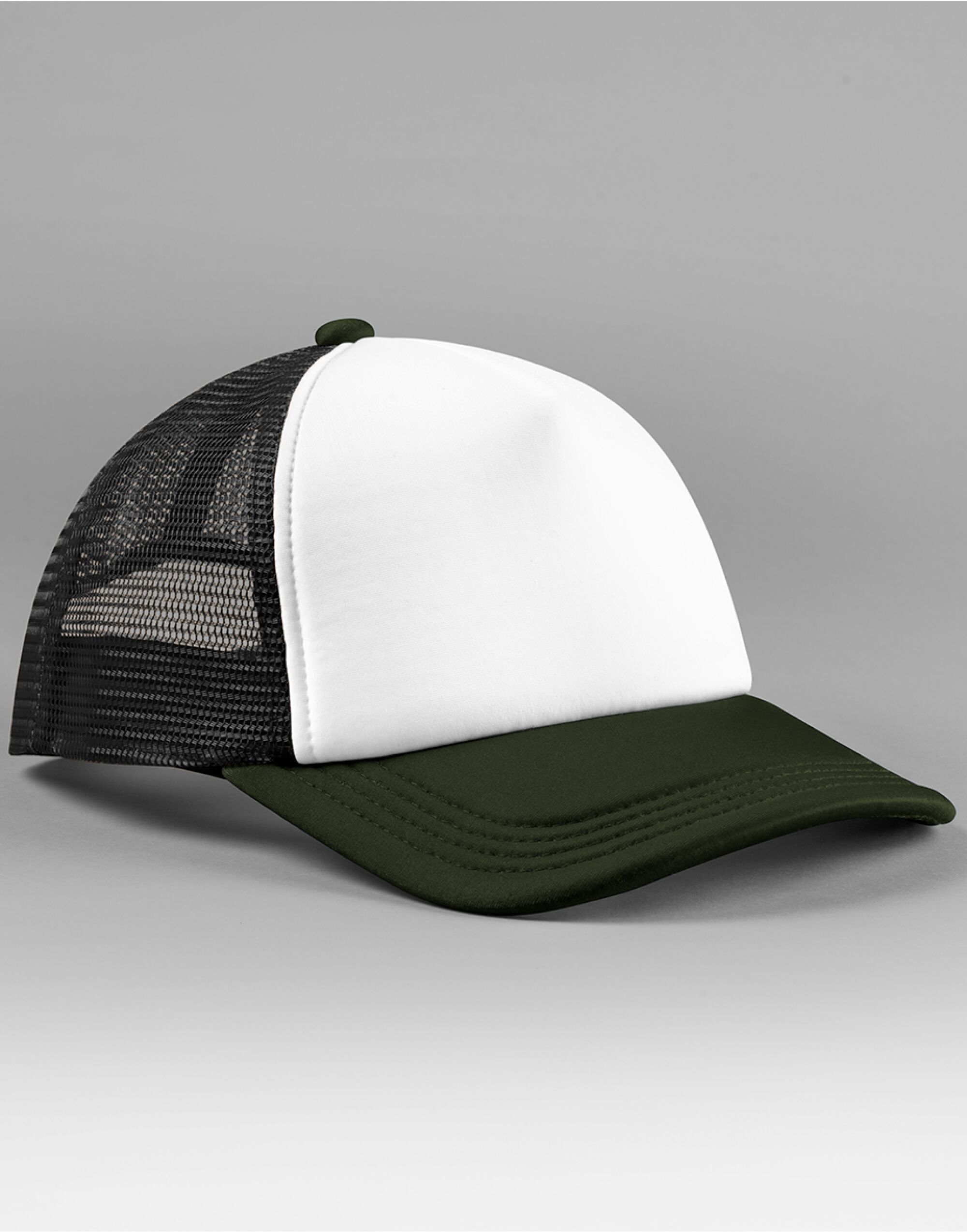 B639 Retro 5 Panel Trucker Black/Dark Olive