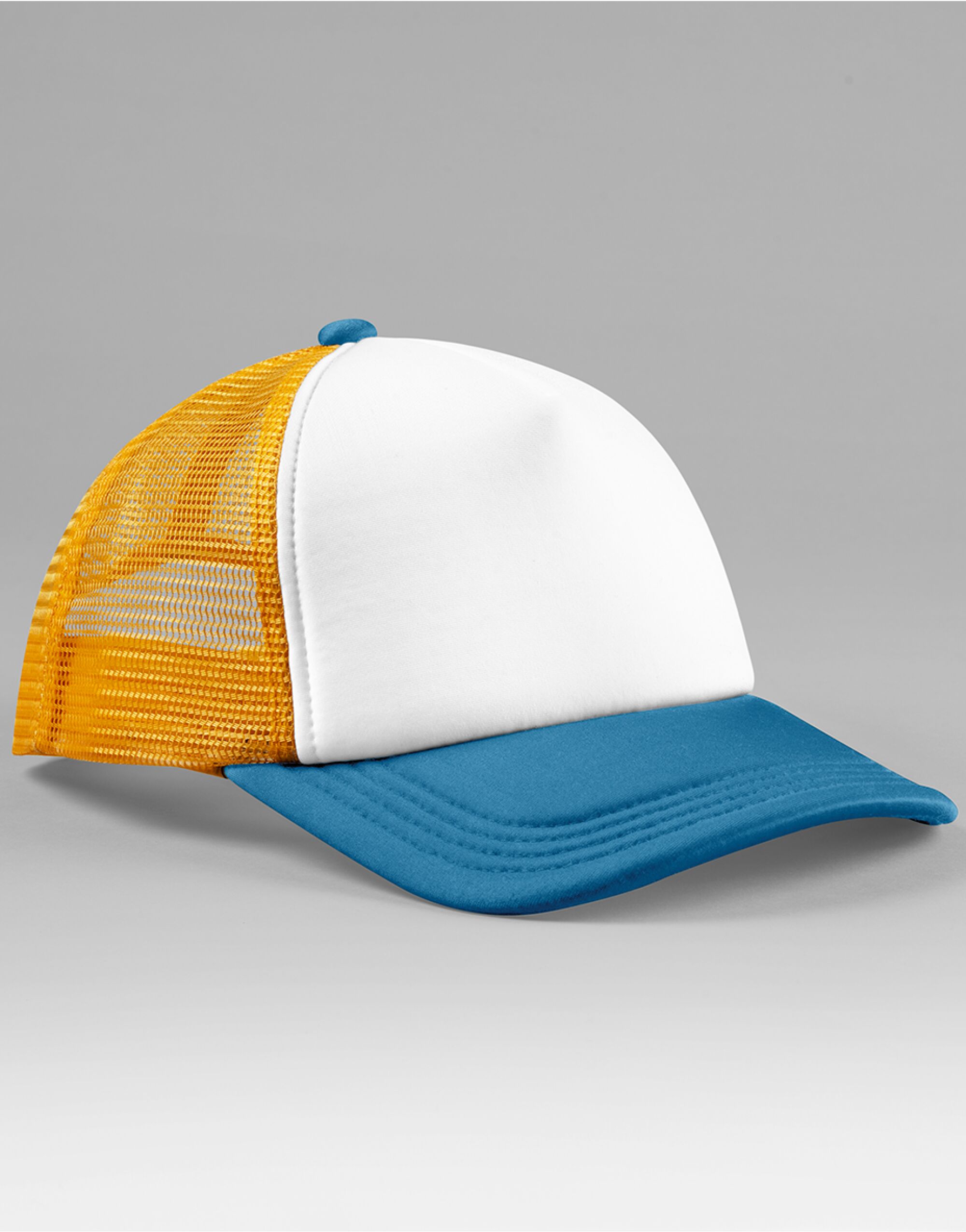 B639 Retro 5 Panel Trucker Sunflower/Heritage Blue