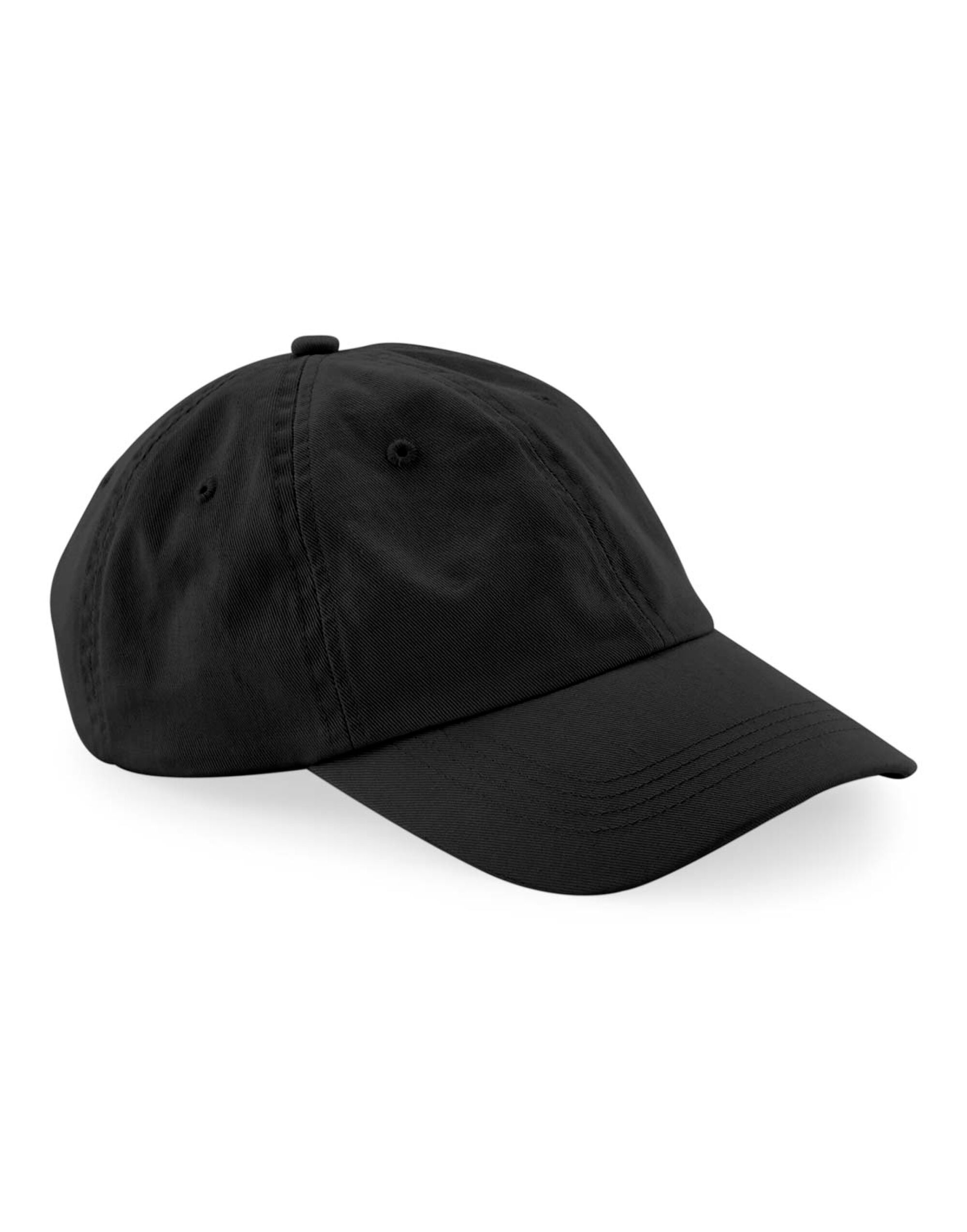 B652N Organic Cotton 6 Panel Dad Cap Black