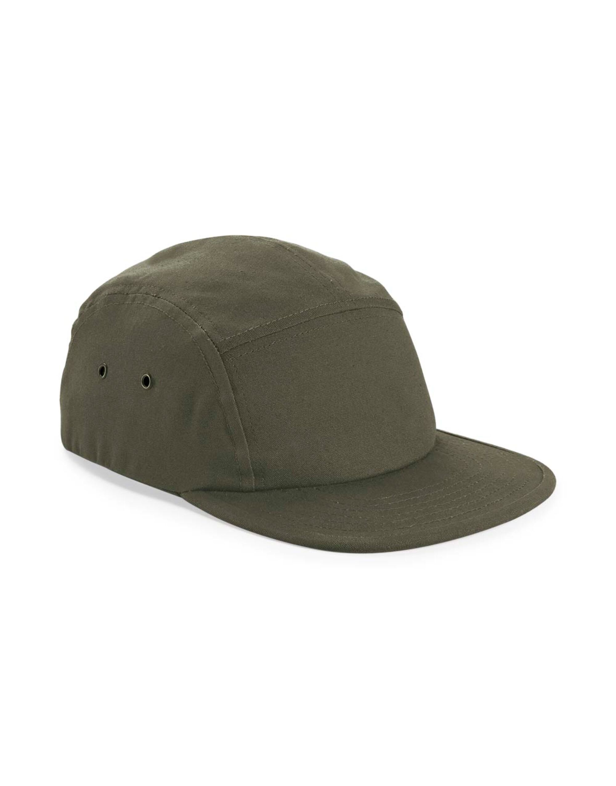 B654 Canvas 5 Panel Camper Cap Olive