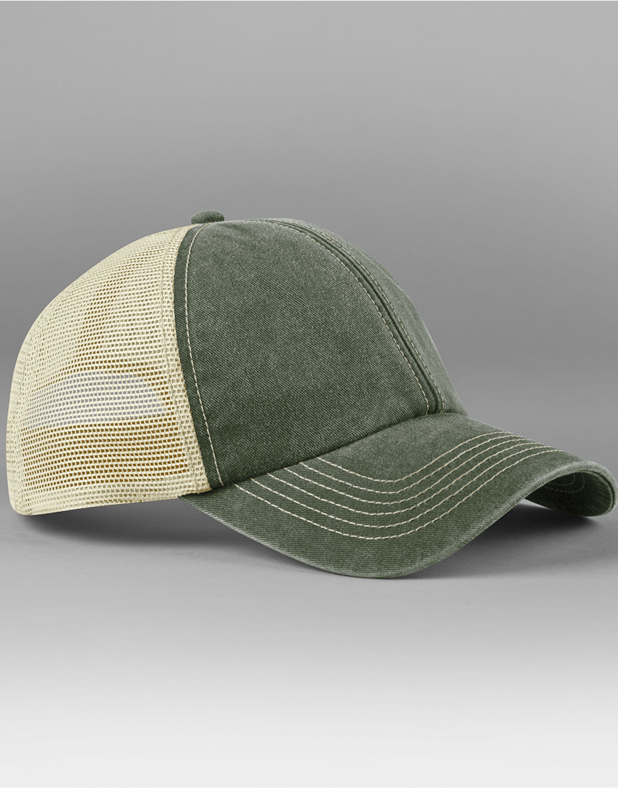B672 6 Panel Vintage Trucker Vintage Olive/Stone