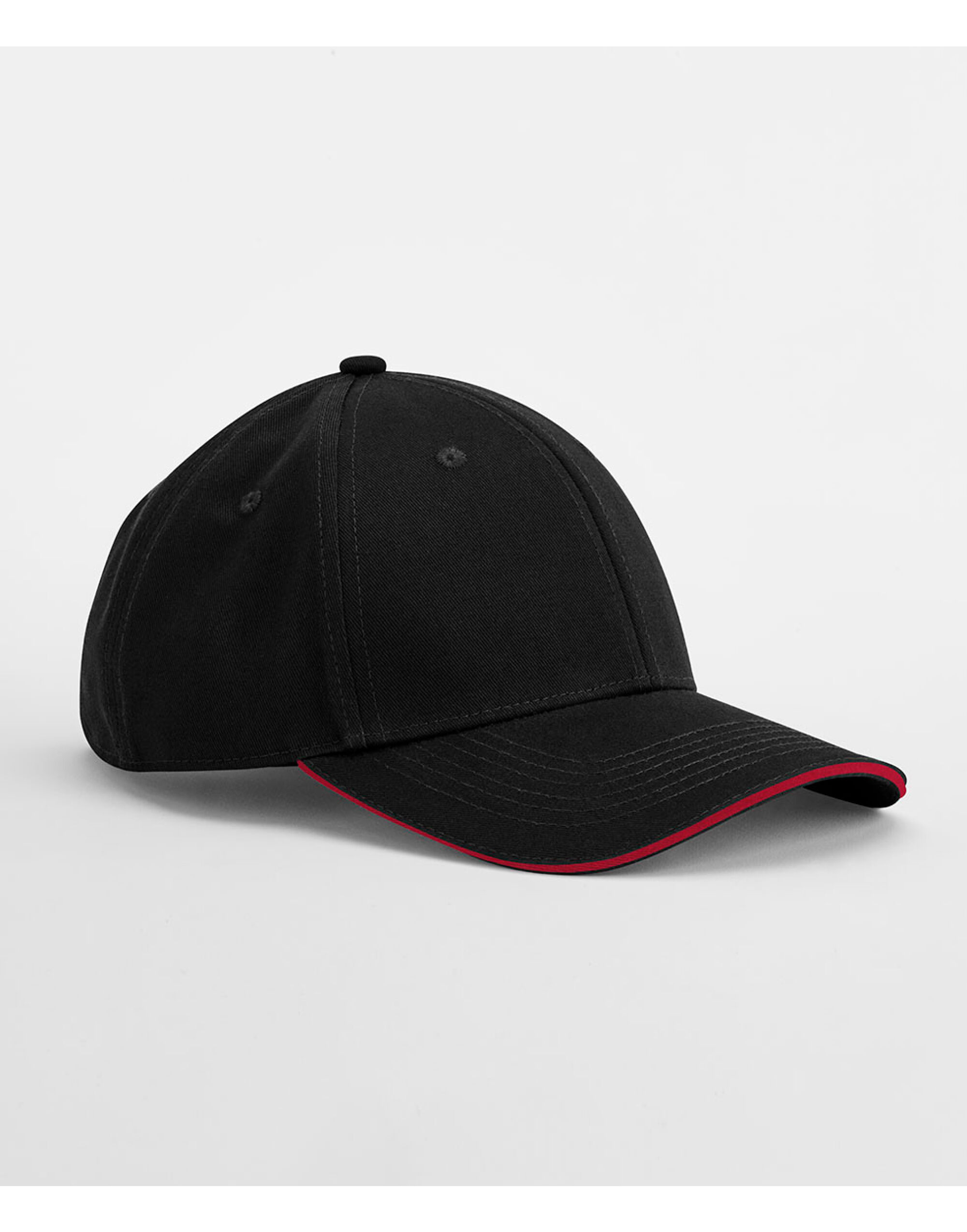 B820C EarthAware® Classic Organic Cotton 6 Panel Cap Black/Classic Red