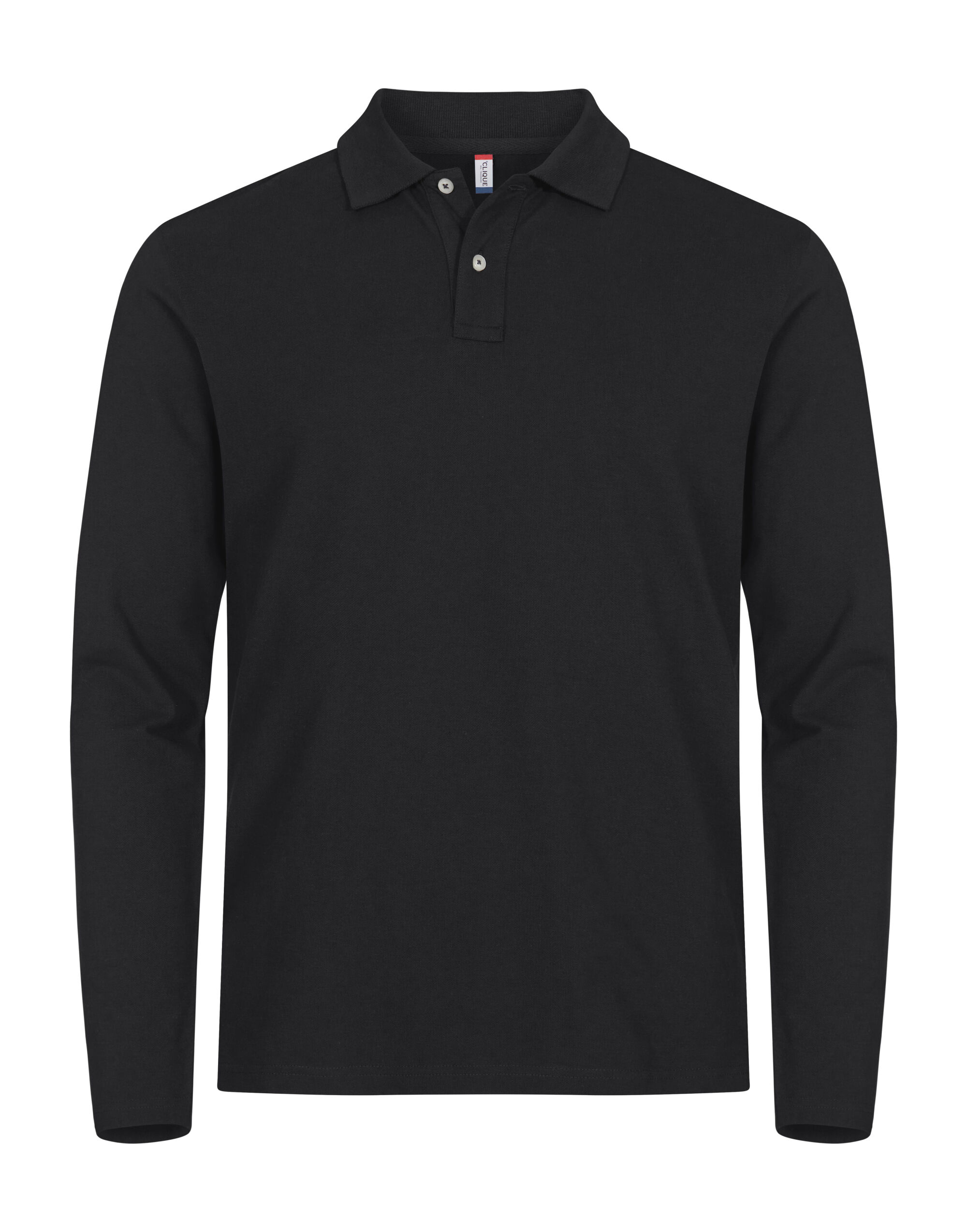 CQ028262 Stretch Premium Polo L/S Black