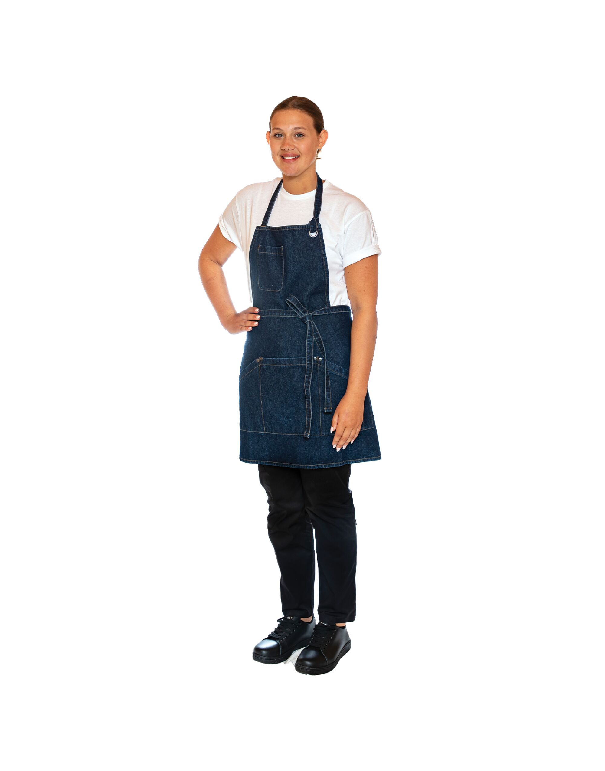 DE116 Le Chef Prep Apron Washed Indigo