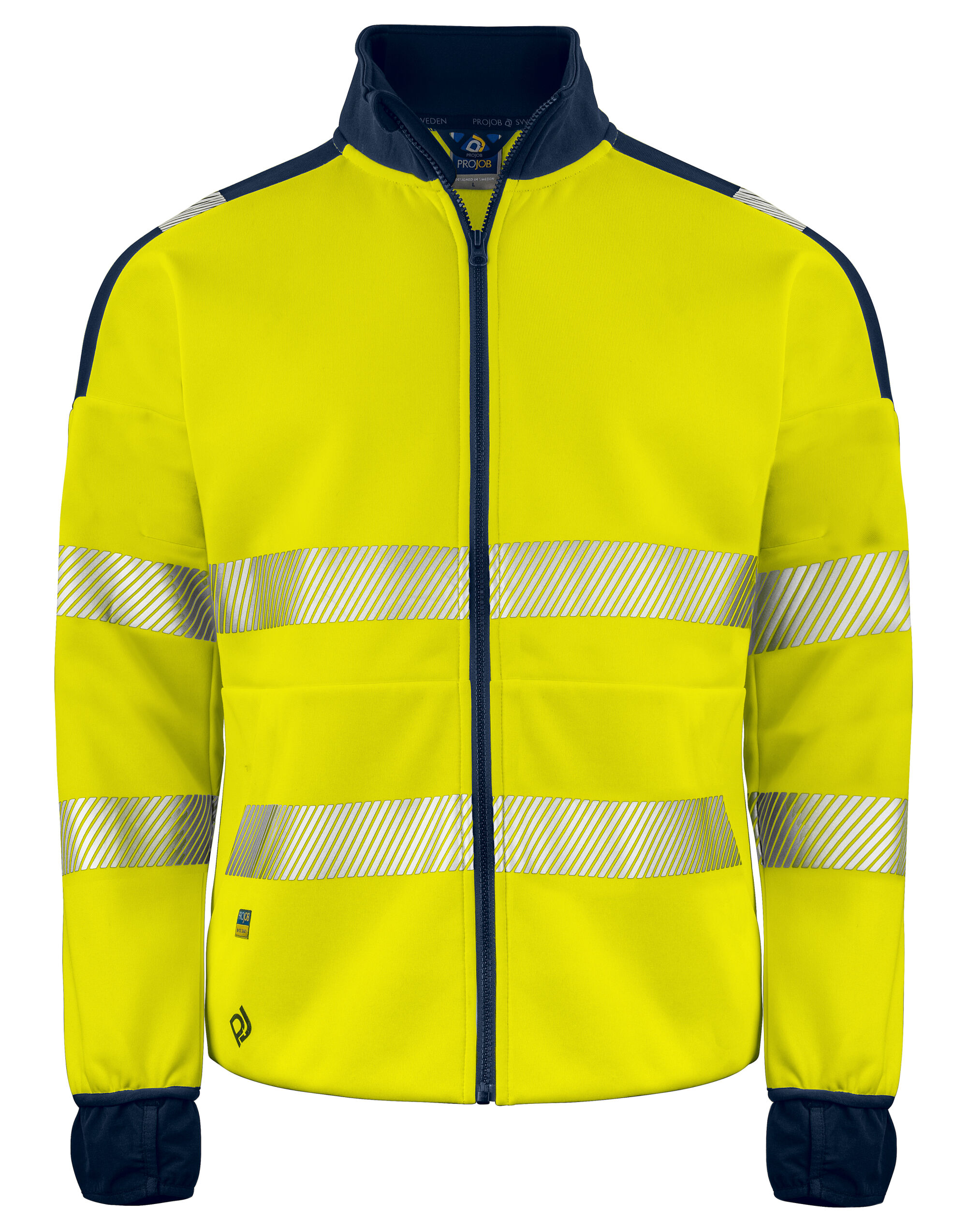 PJ646109 6109 Sweatshirt EN ISO 20471 Class 3/2 Yellow/Navy