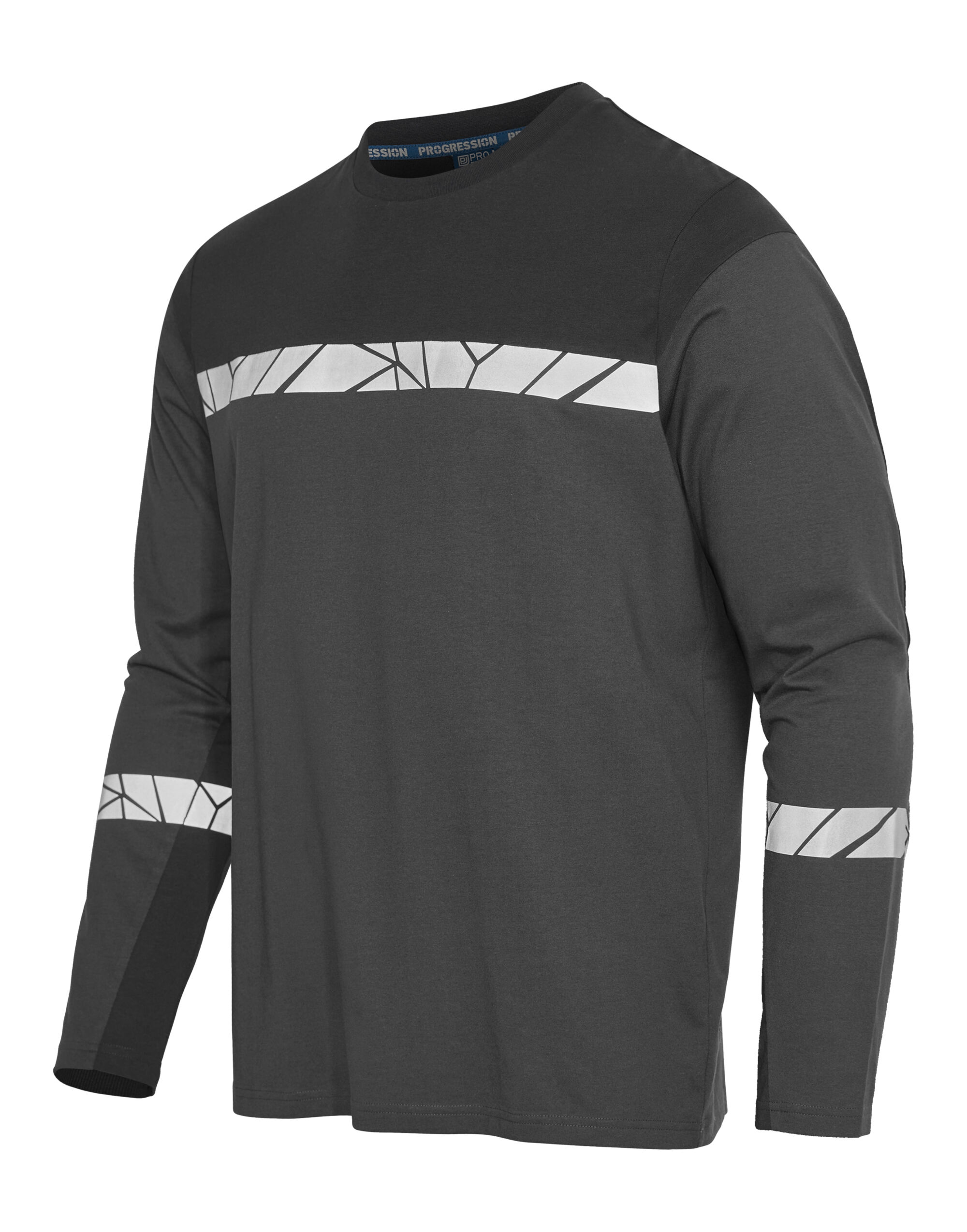 PJ647002 Progression 7002 Long Sleeve T-Shirt Grey/Black