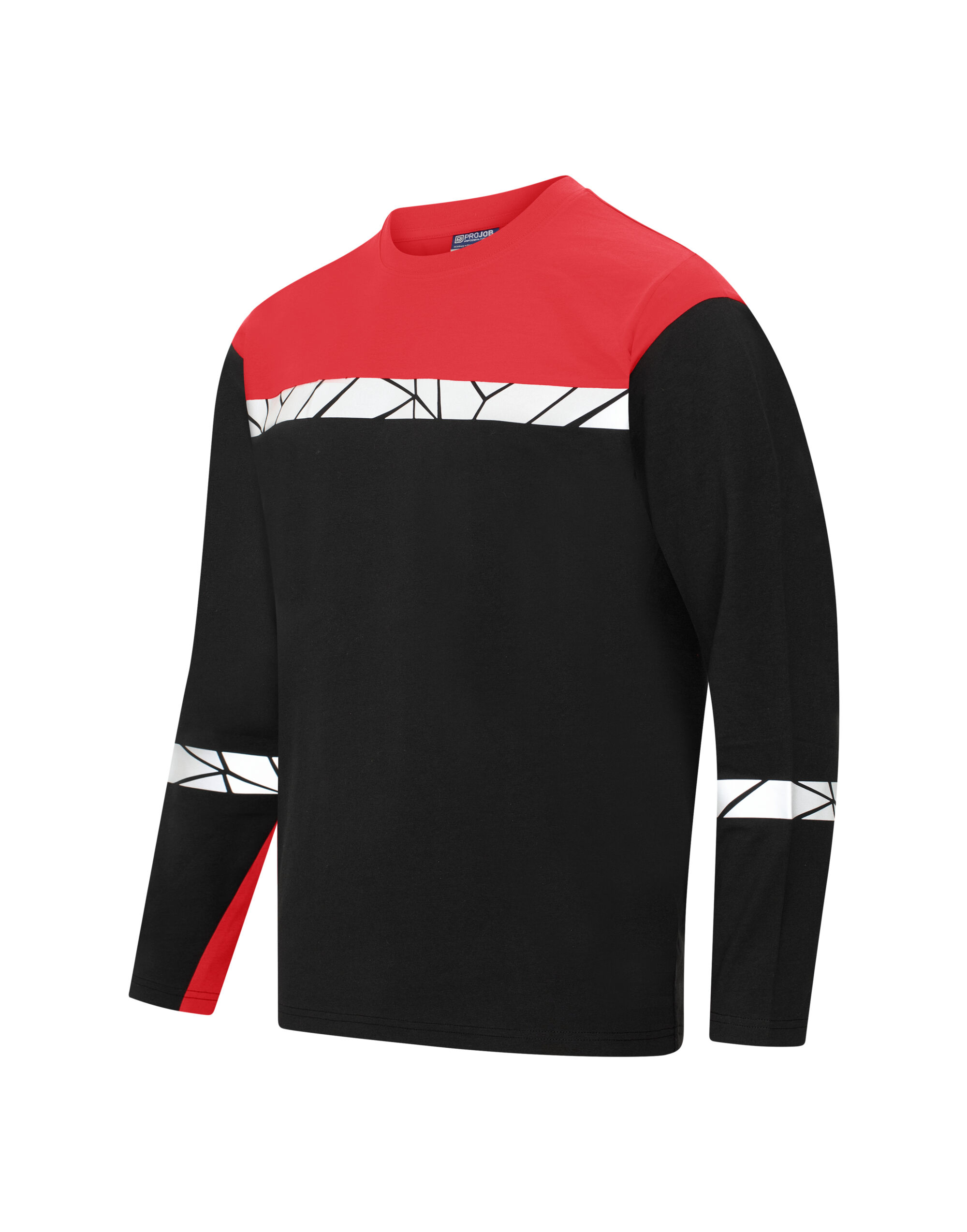 PJ647002 Progression 7002 Long Sleeve T-Shirt Black/Red