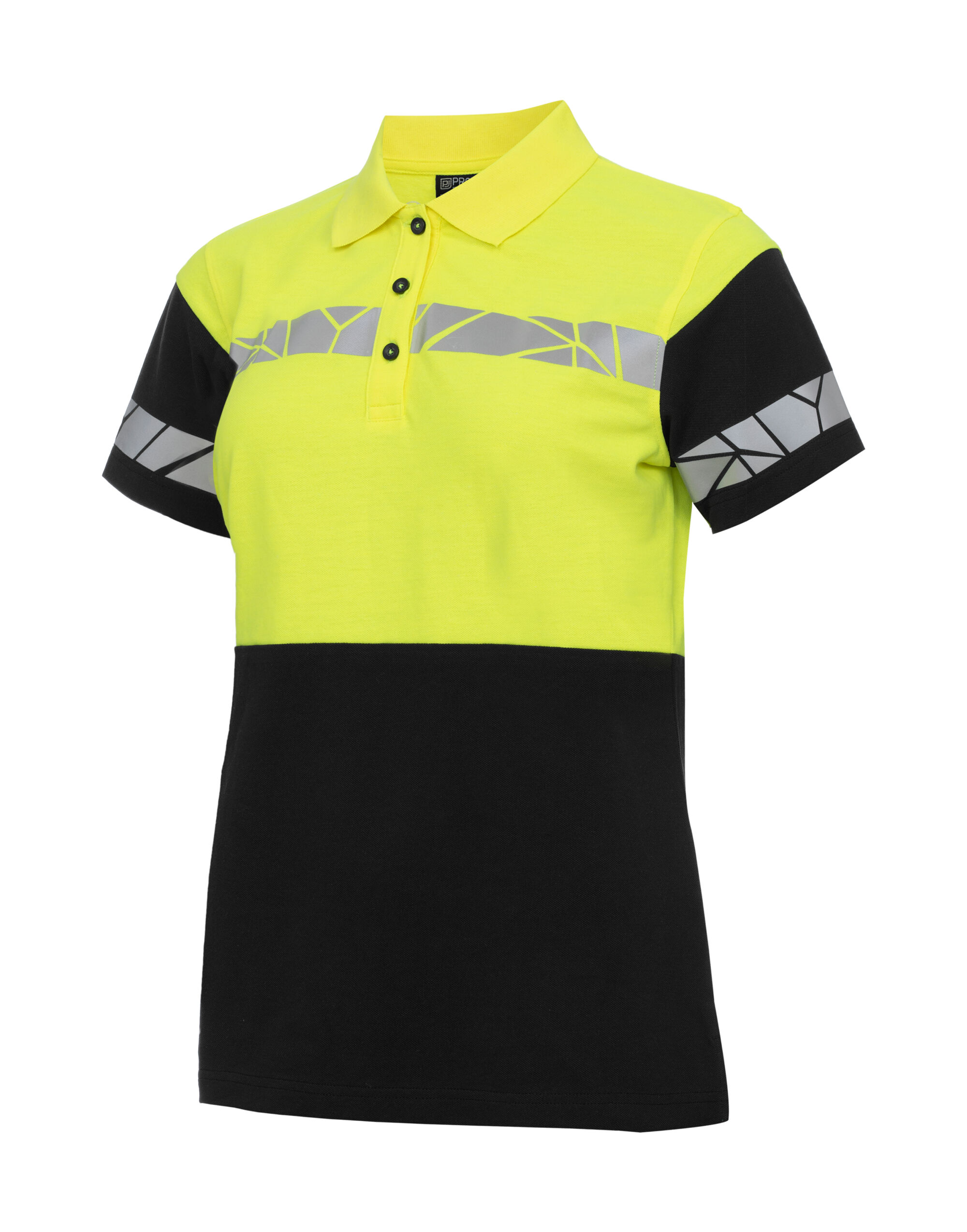 PJ647006 Progression 7006 Ladies Pique Black/Yellow