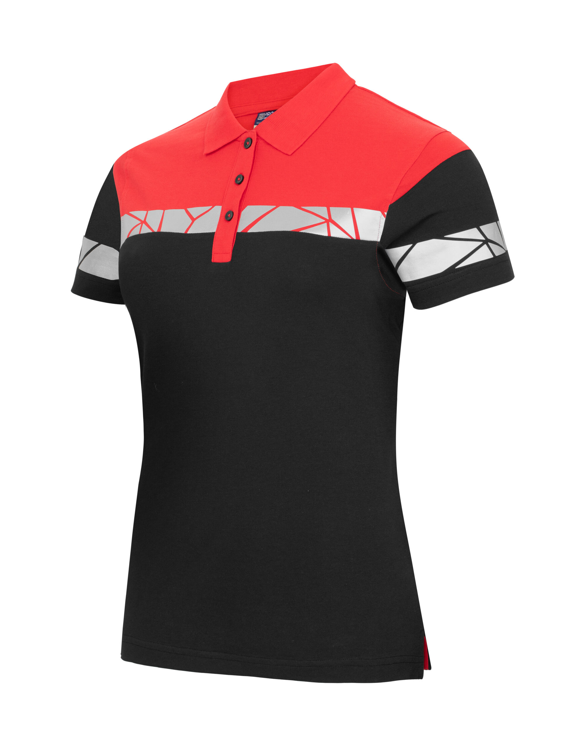 PJ647006 Progression 7006 Ladies Pique Black/Red