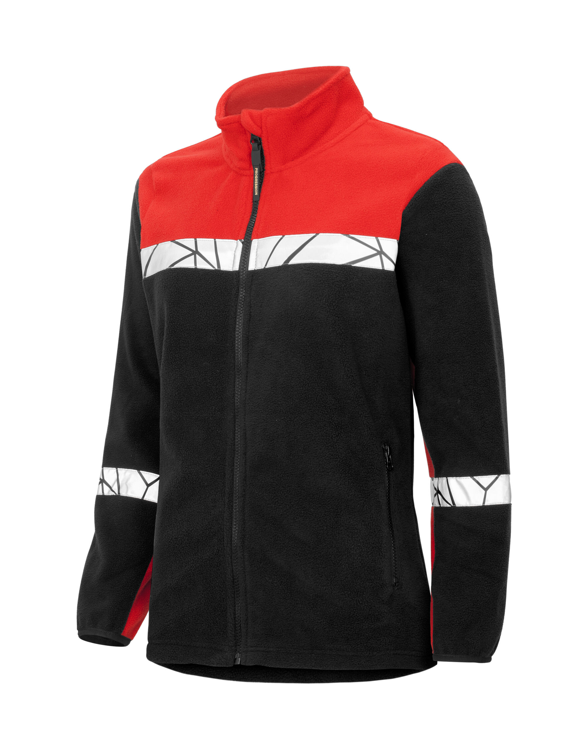 PJ647301 Progression 7301 Ladies Full Zip Fleece Black/Red