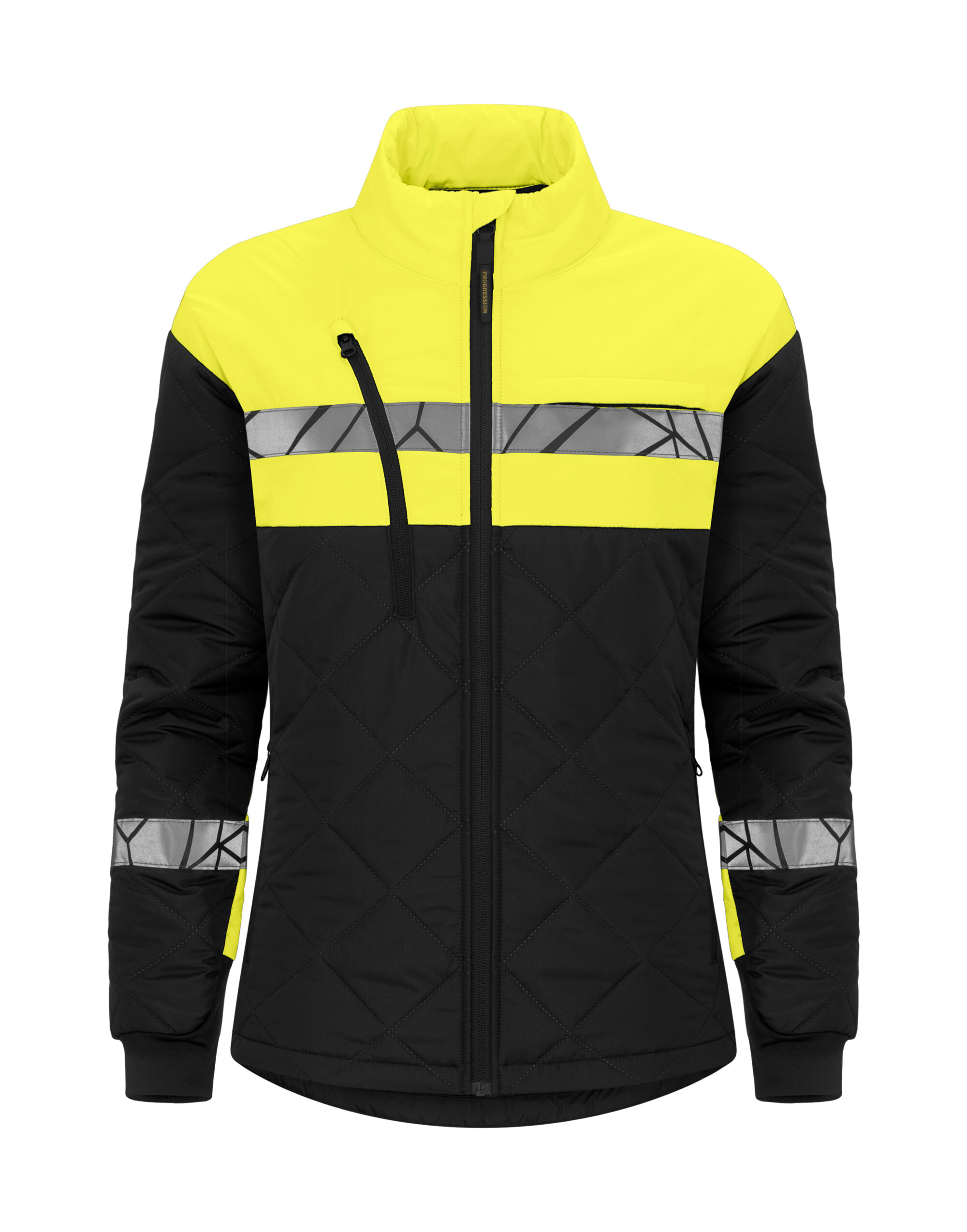 PJ647421 Progression 7421 Ladies Lightweight Quilted Jacket Black/Yellow