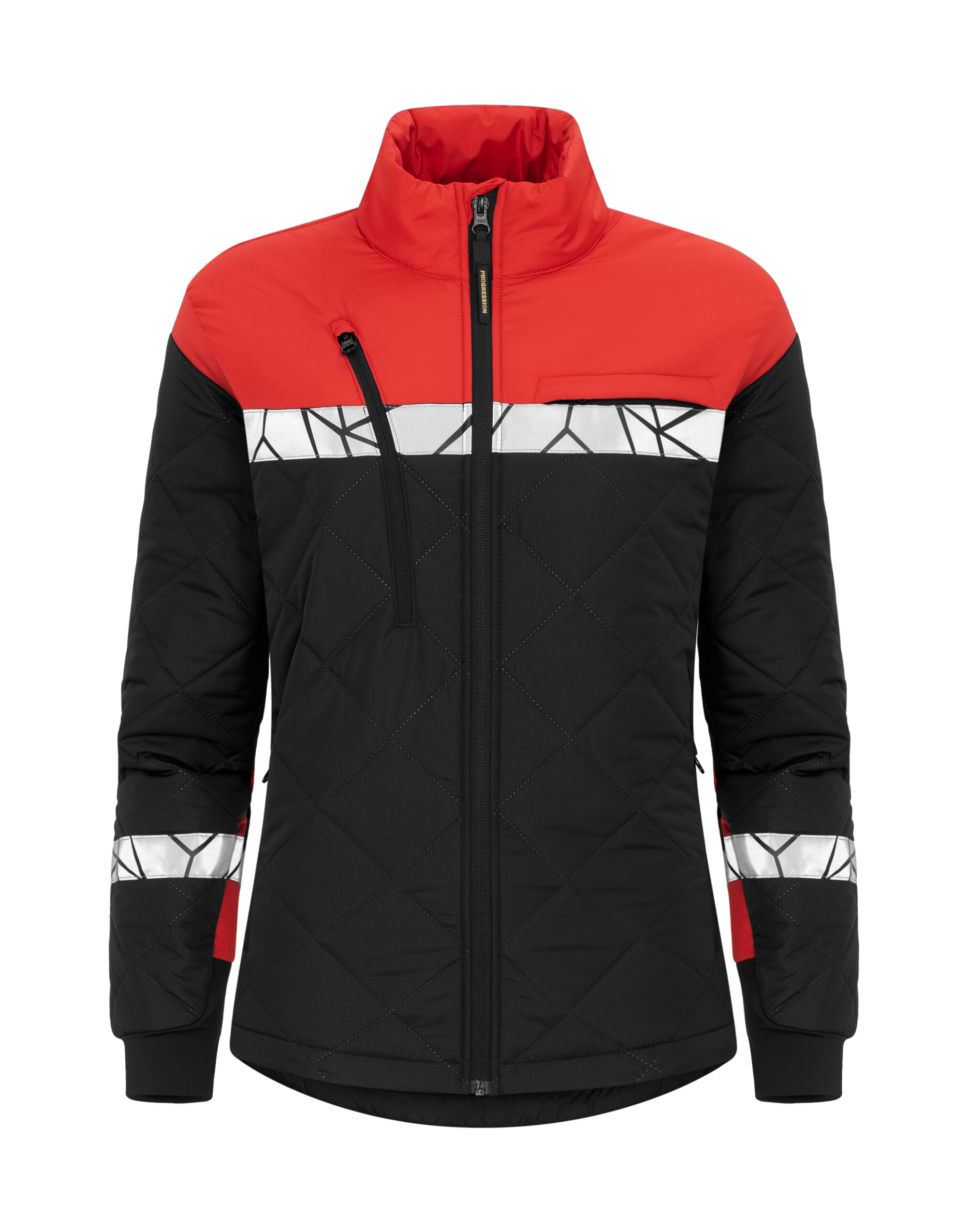 PJ647421 Progression 7421 Ladies Lightweight Quilted Jacket Black/Red