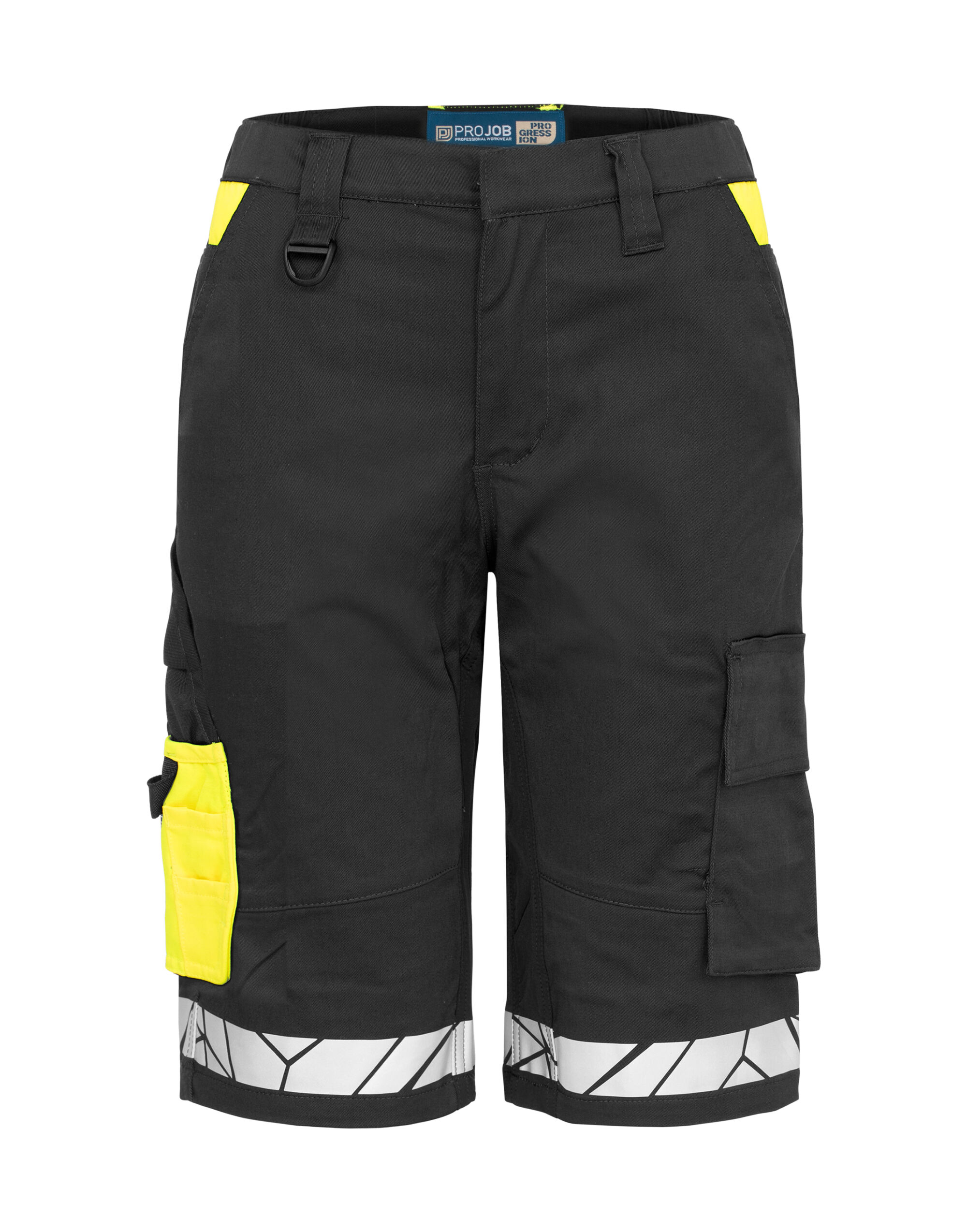 PJ647514 Progression 7514 Ladies Work Shorts Black/Yellow