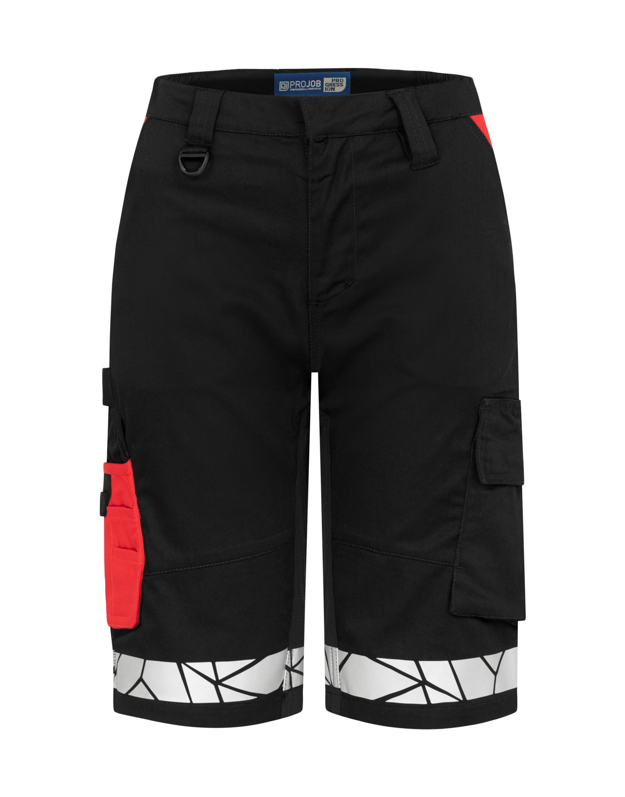 PJ647514 Progression 7514 Ladies Work Shorts Black/Red