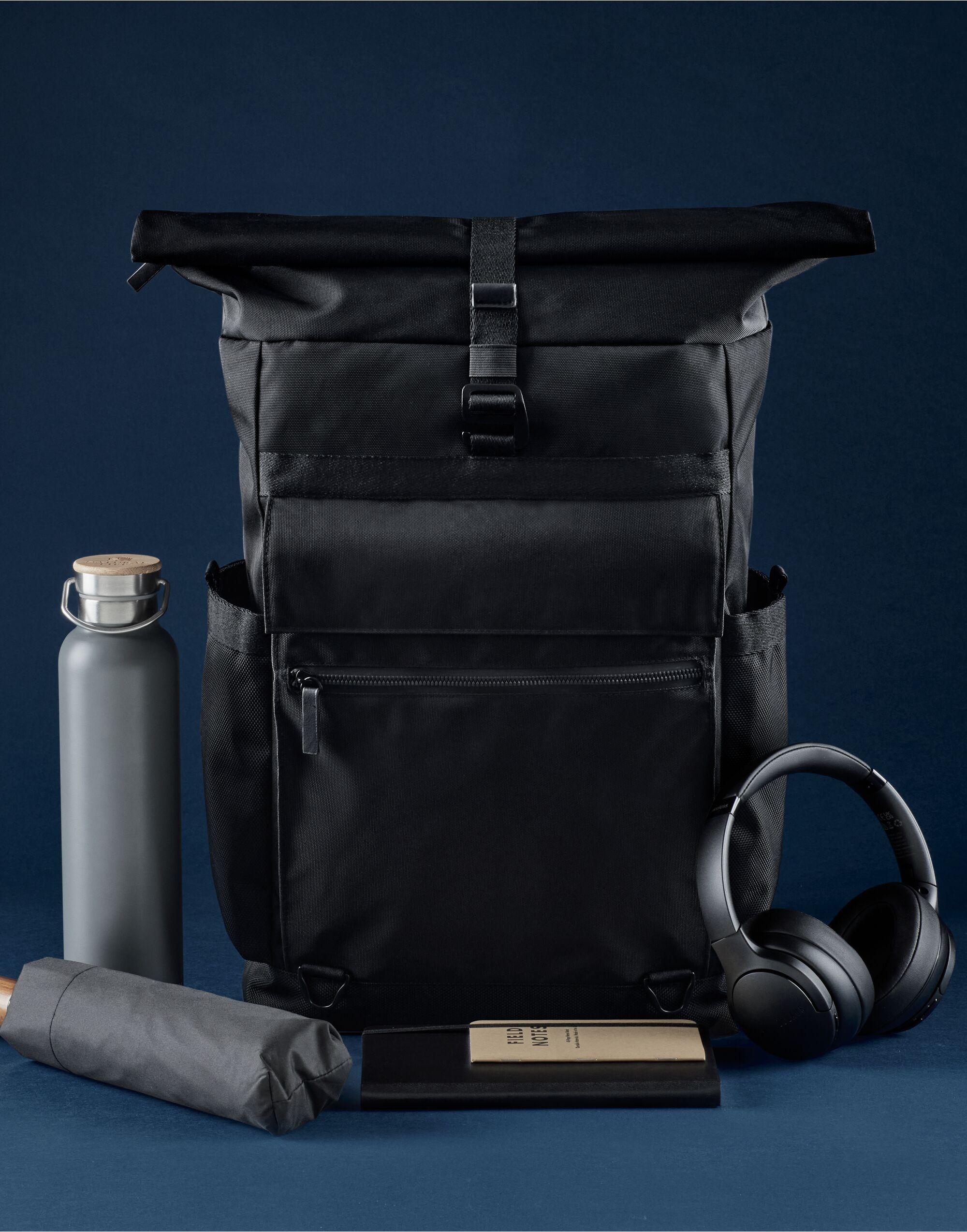 QD275 Axis Roll Top Backpack Black