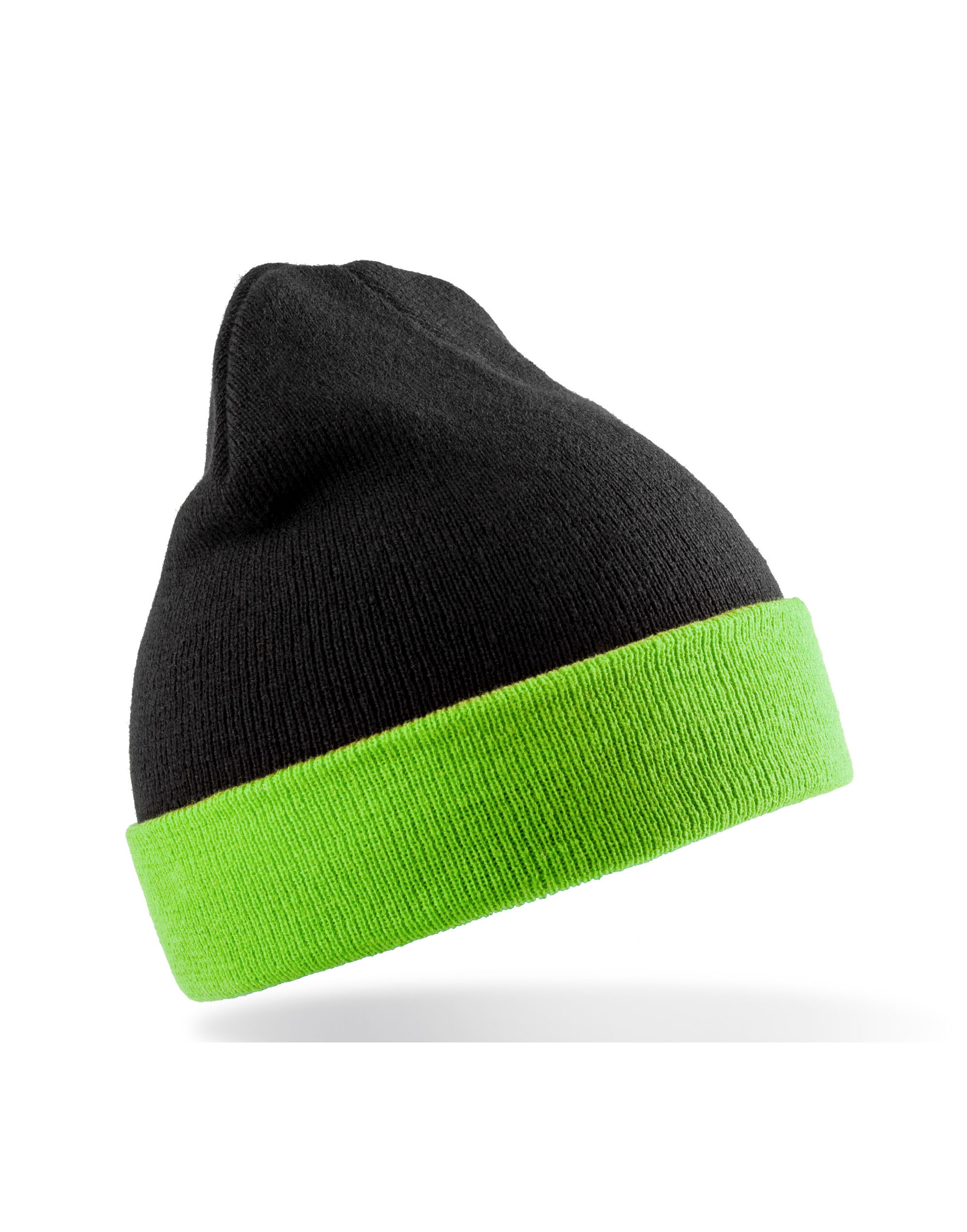 RC930X Recycled Black Compass Beanie Black/Lime Green