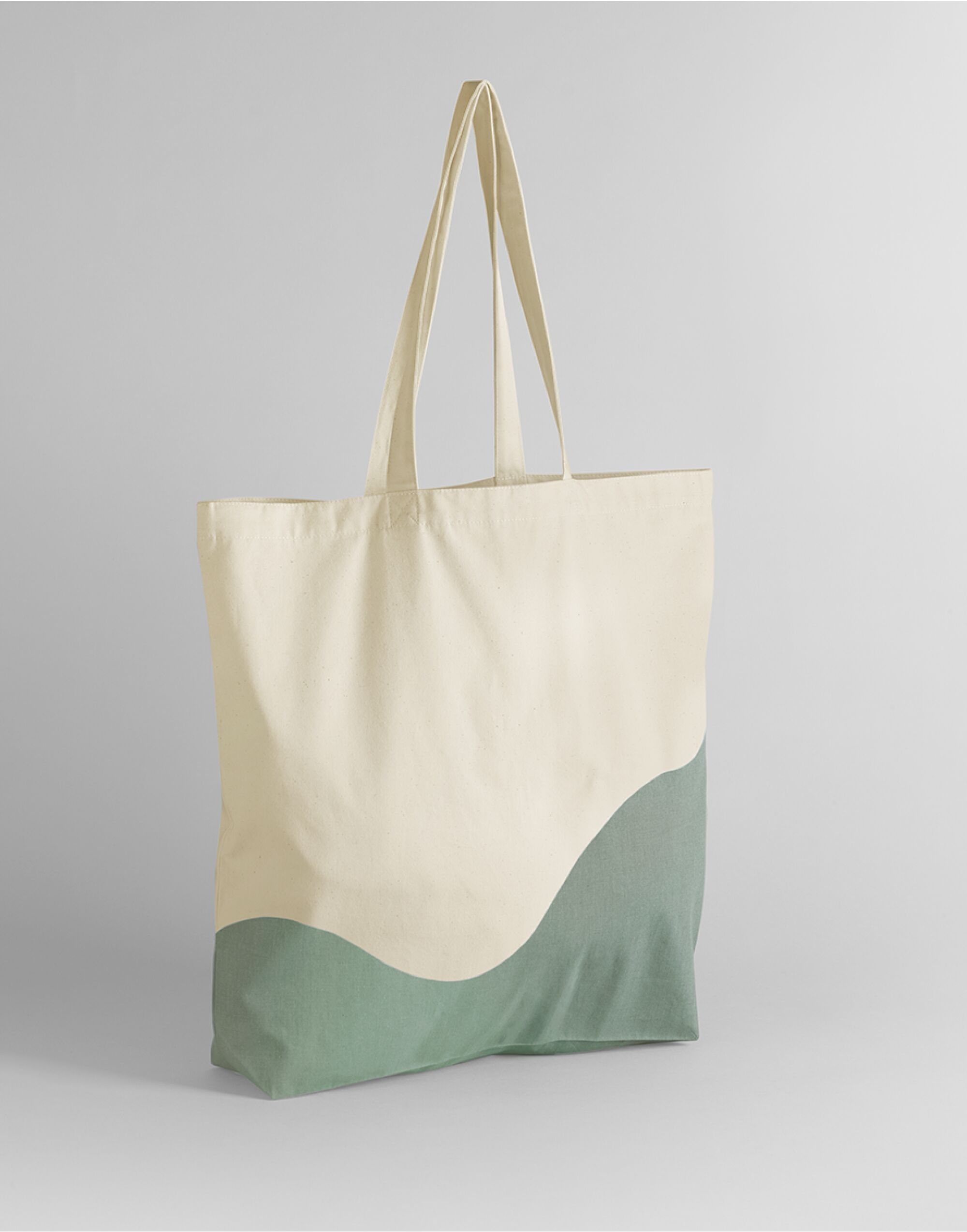 W235 Wave Print Maxi Tote Natural/Dusty Green