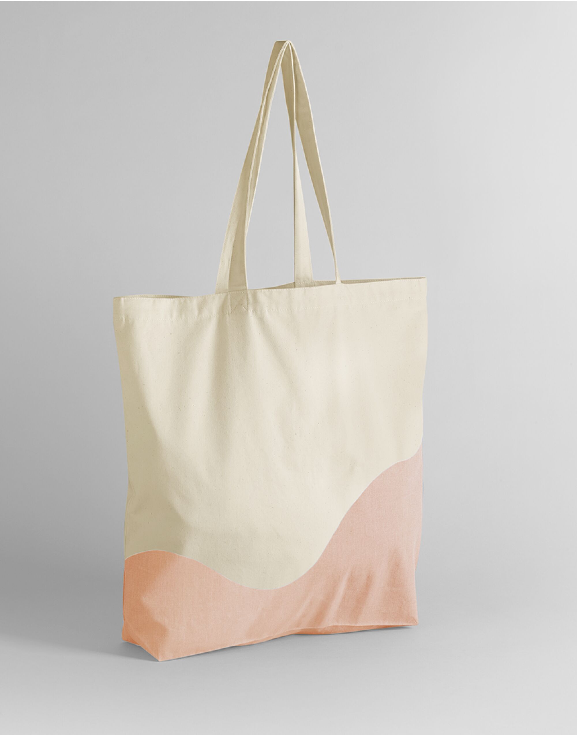 W235 Wave Print Maxi Tote Natural/Peach