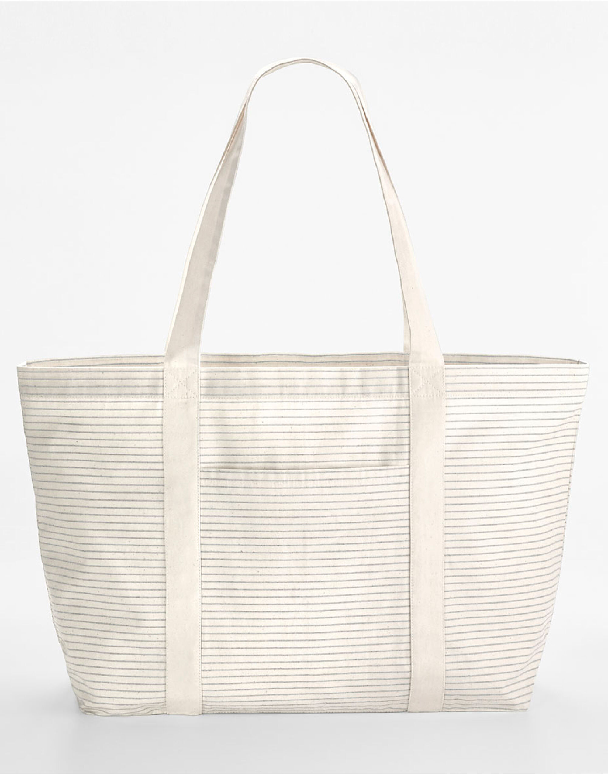 W255 Striped Organic Cotton Shopper Grey Stripe