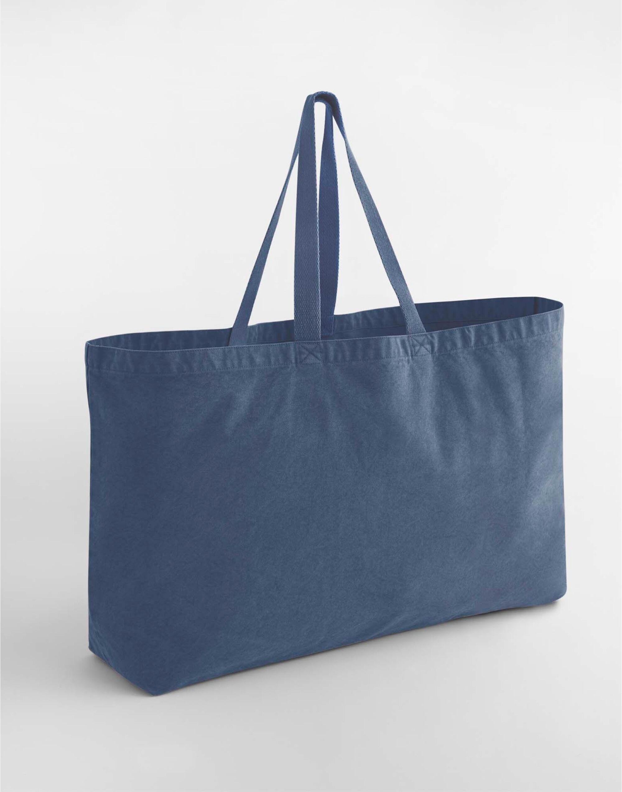 W348 Garment Dyed Oversized Tote Bag Vintage Denim