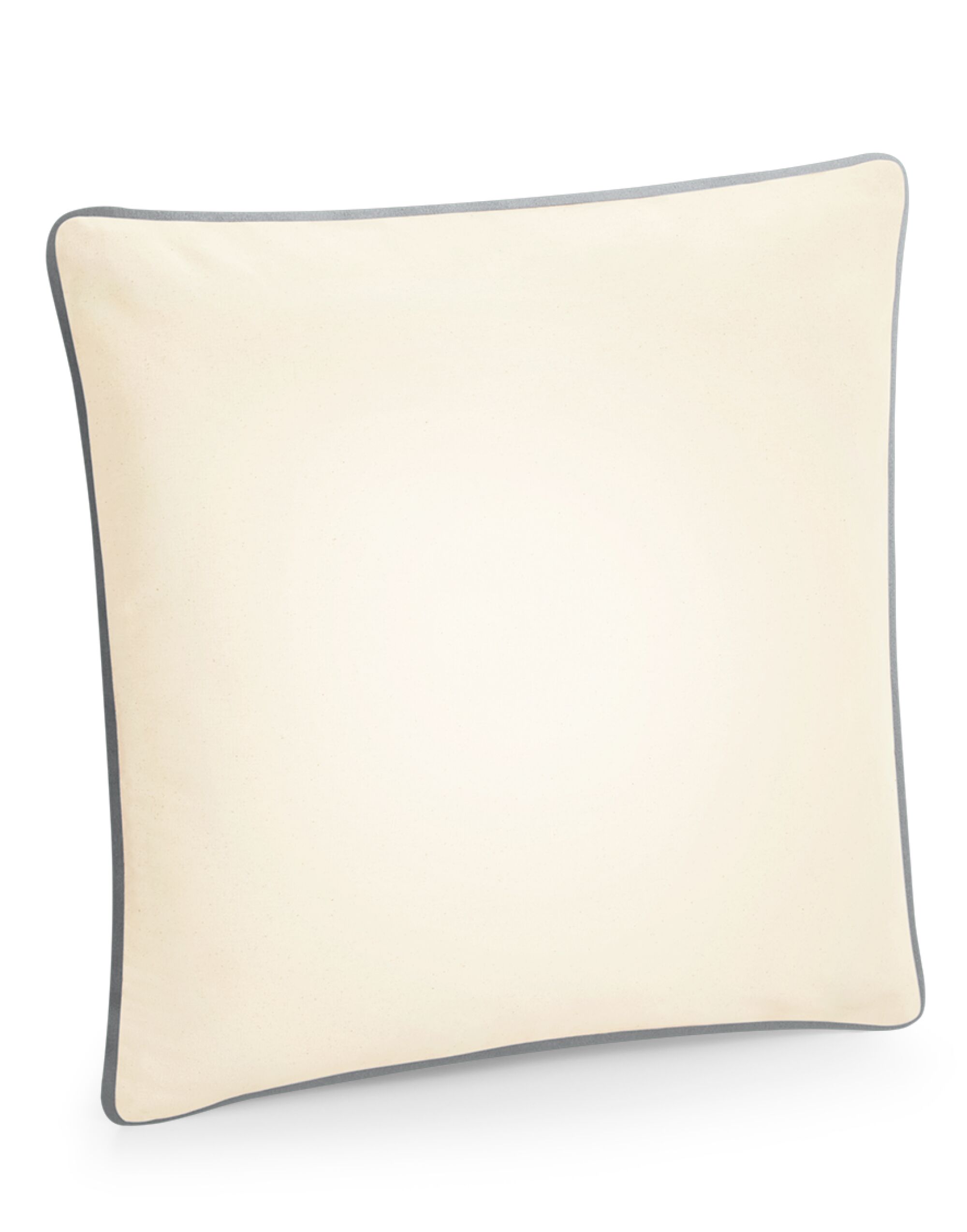 W355 Fairtrade Cotton Piped Cushion Cover Natural/ Light Grey