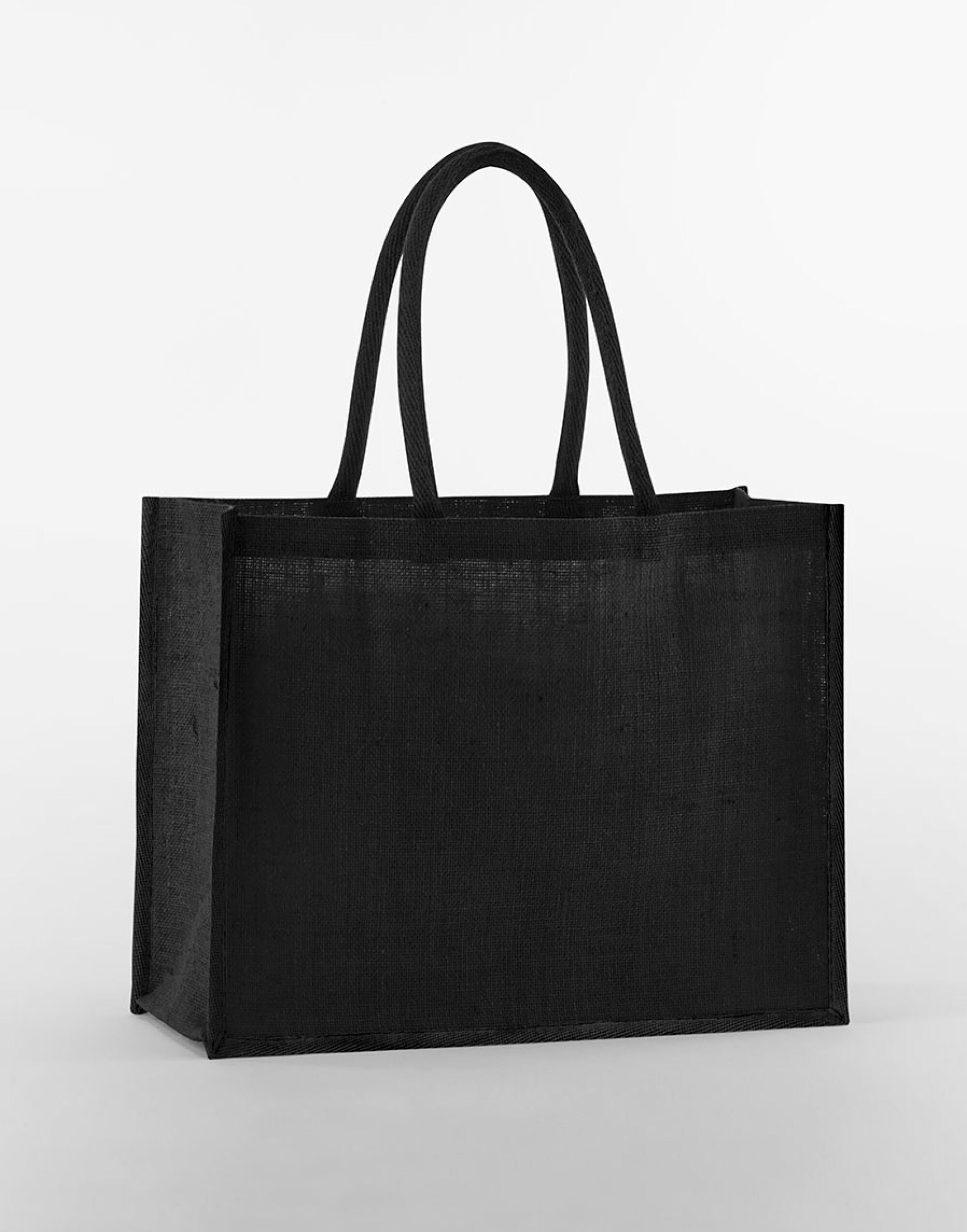 W470 Natural Starched Jute Classic Shopper Black/Black