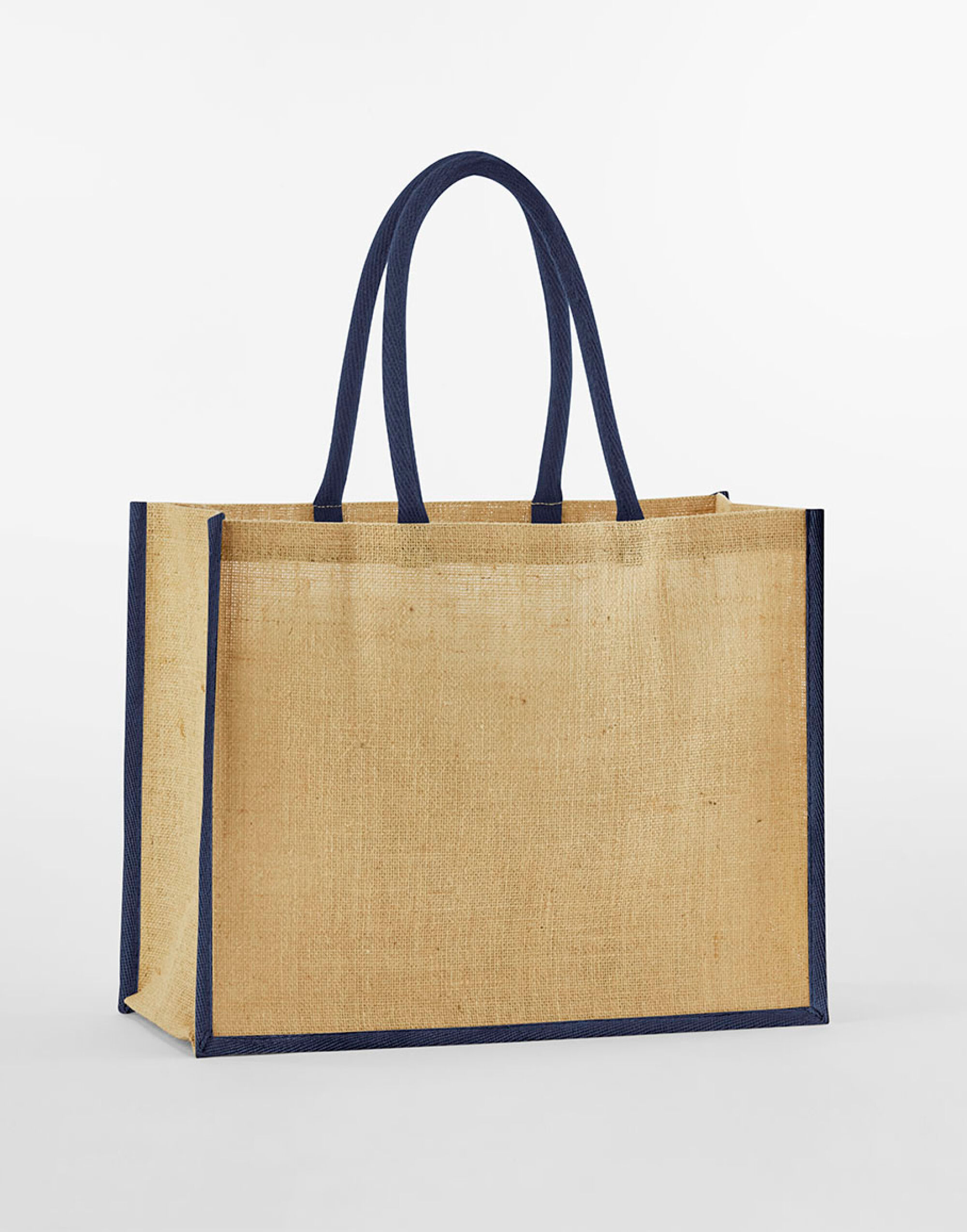 W470 Natural Starched Jute Classic Shopper Natural/Navy