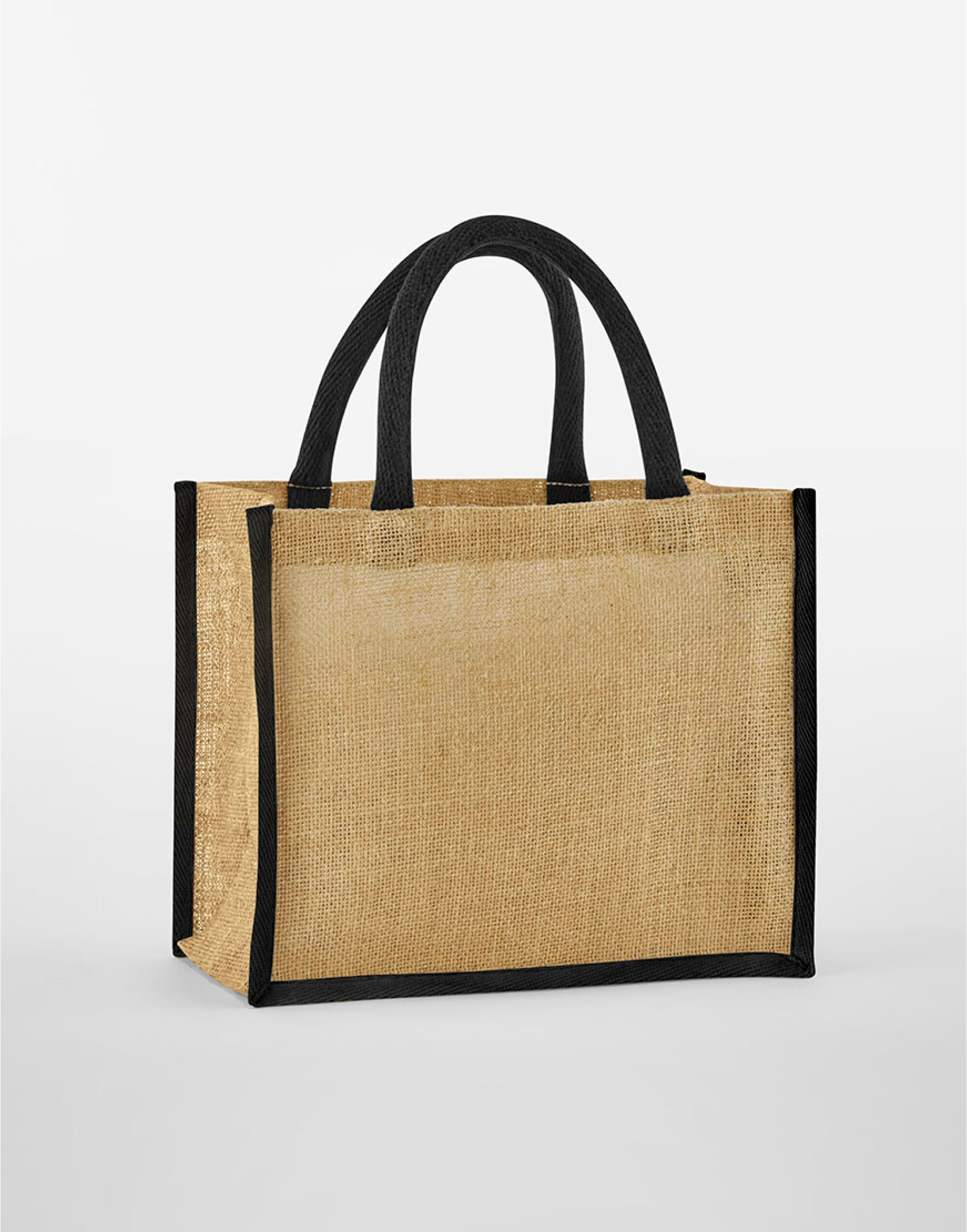 W473 Natural Starched Jute Midi Tote Natural/Black