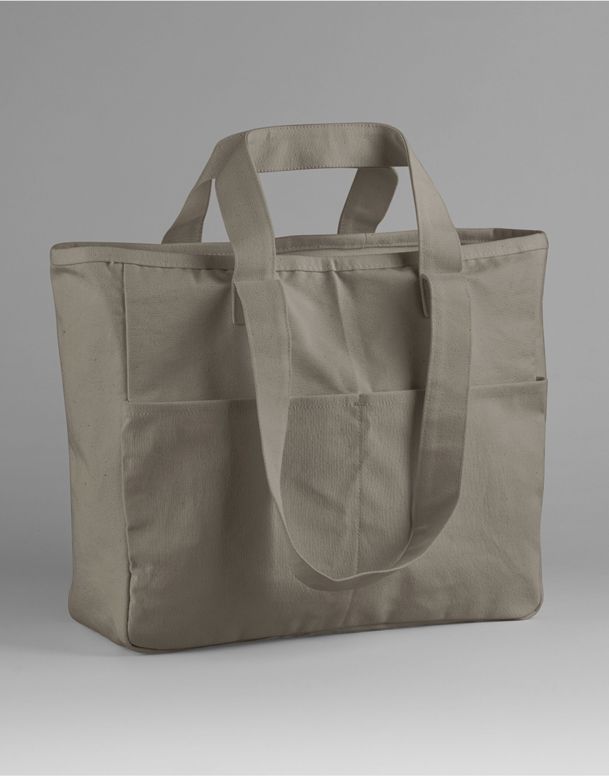 W604 Double Handle Cargo Pocket Tote Mushroom