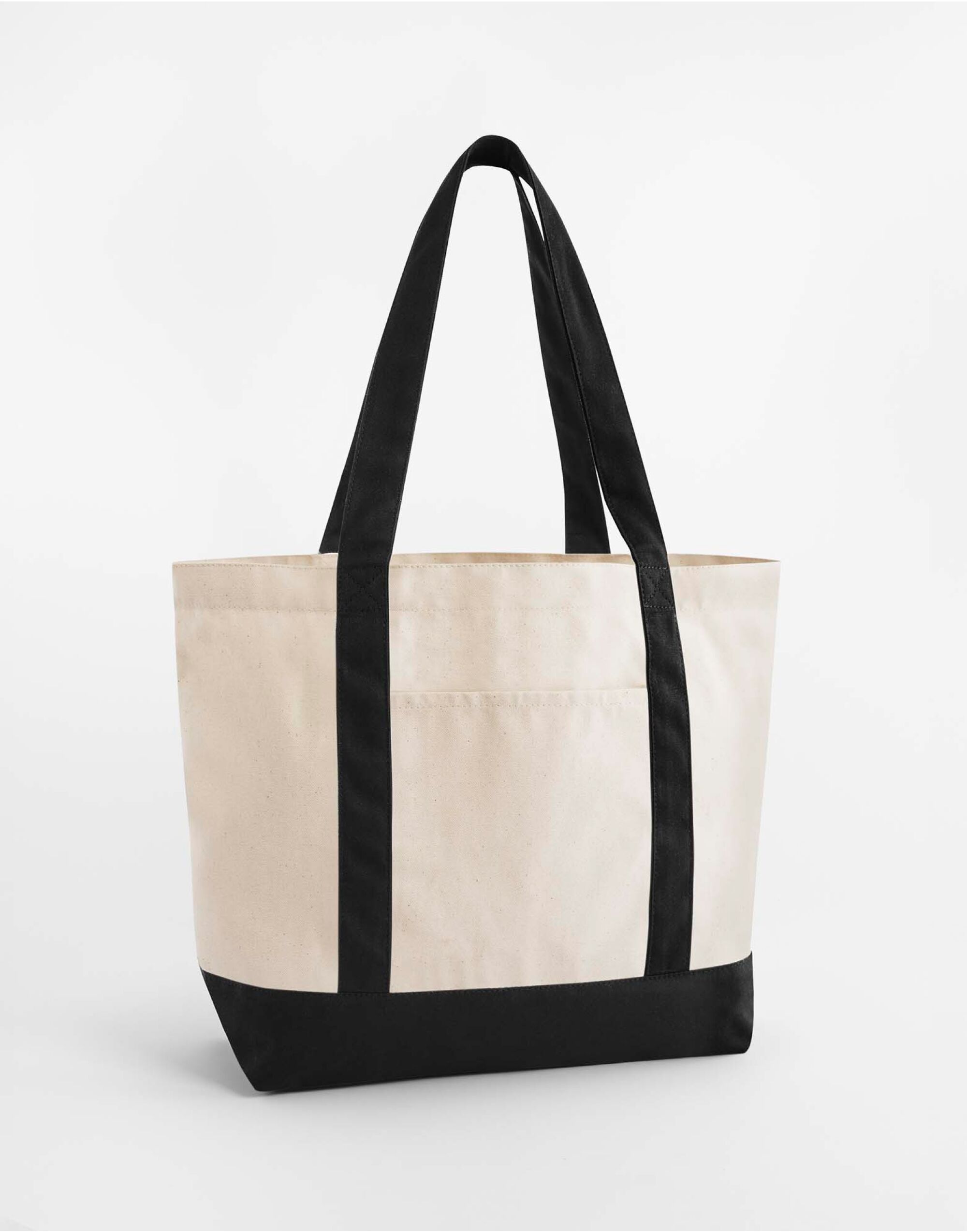 W804 EarthAware® Organic Varsity Shopper Natural/Black