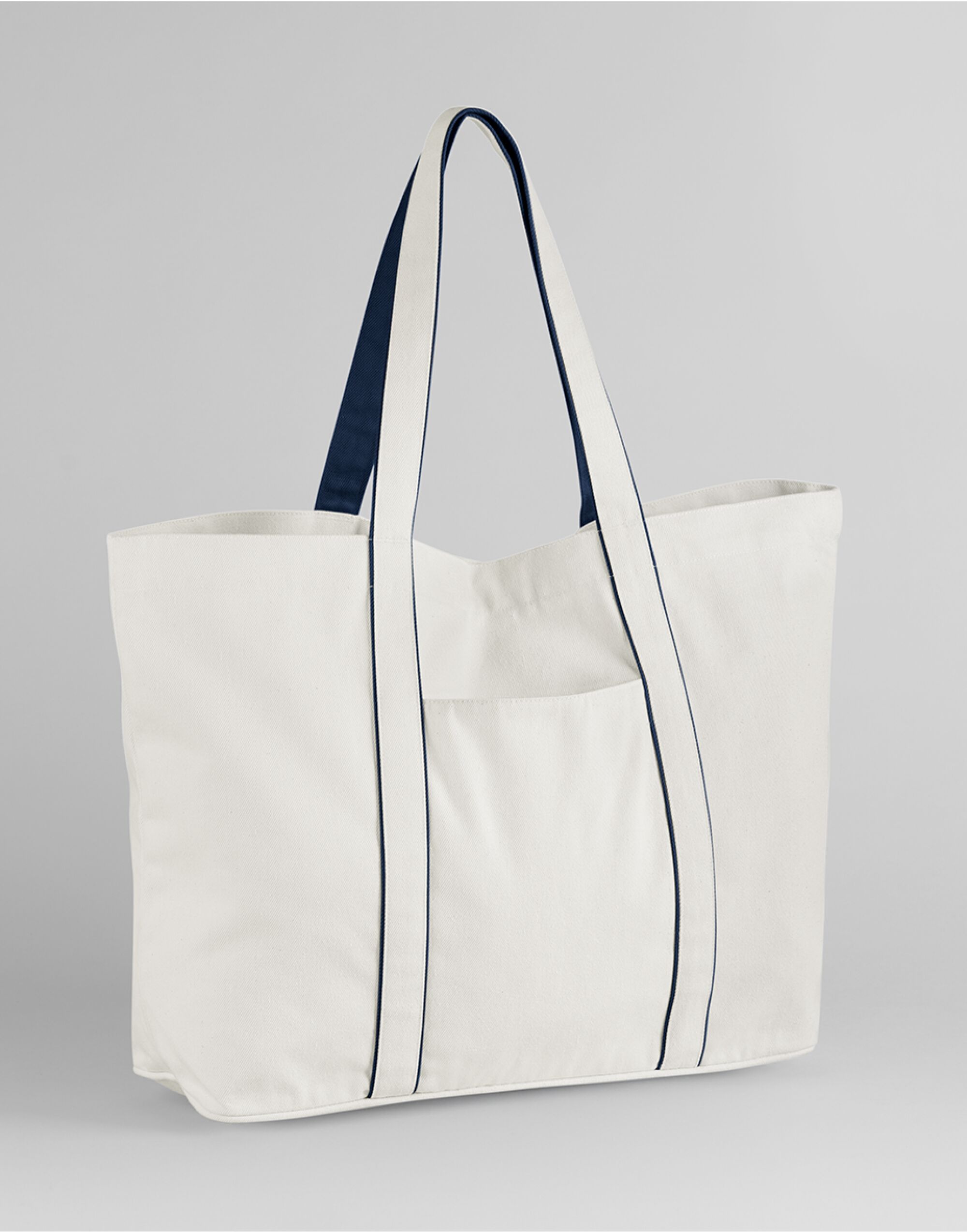W952 Courtside Large Tote Soft White/French Navy