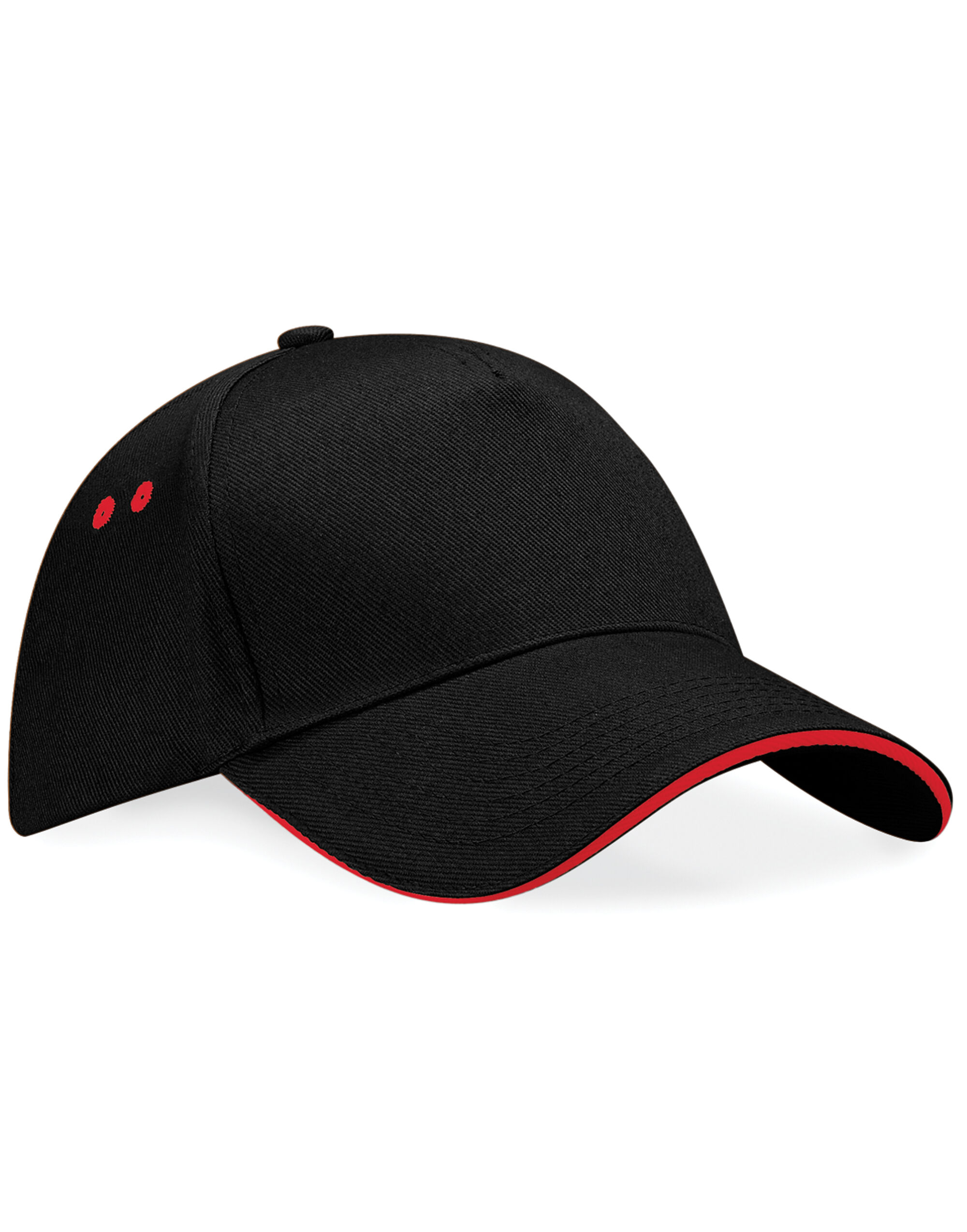 B15C Ultimate 5 Panel Cap Sandwich Peak Black/Classic Red