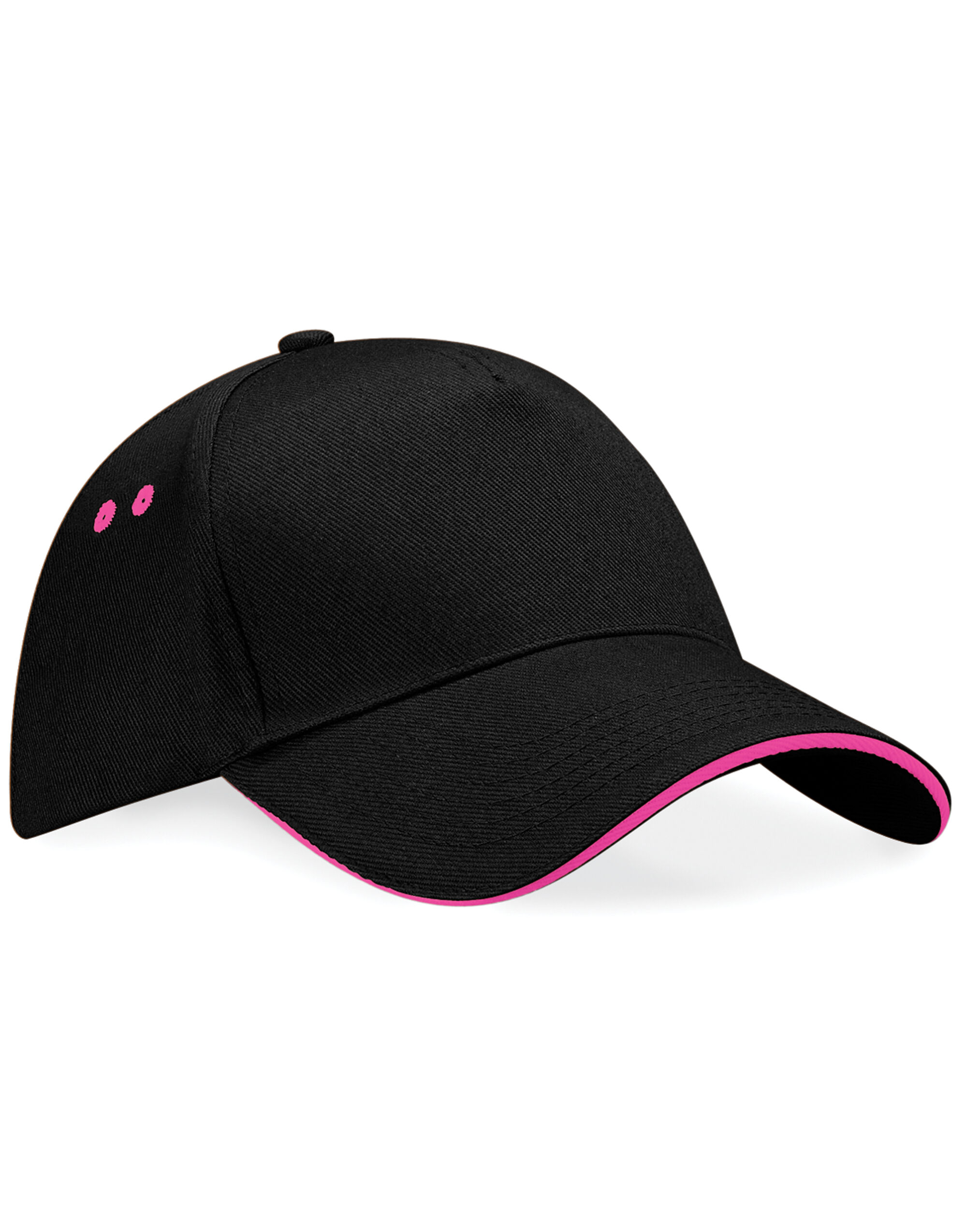 B15C Ultimate 5 Panel Cap Sandwich Peak Black/Fuchia