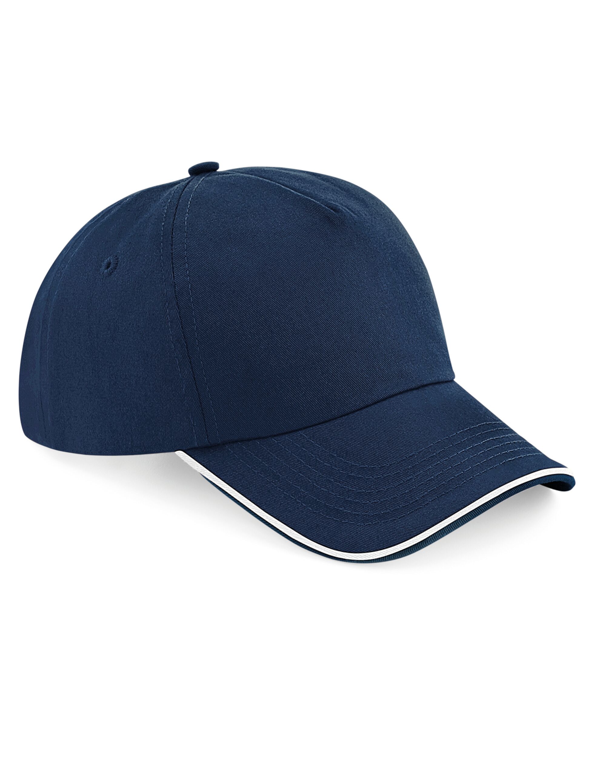 B25C Authentic 5 Panel Cap - Piped Peak French Navy/White