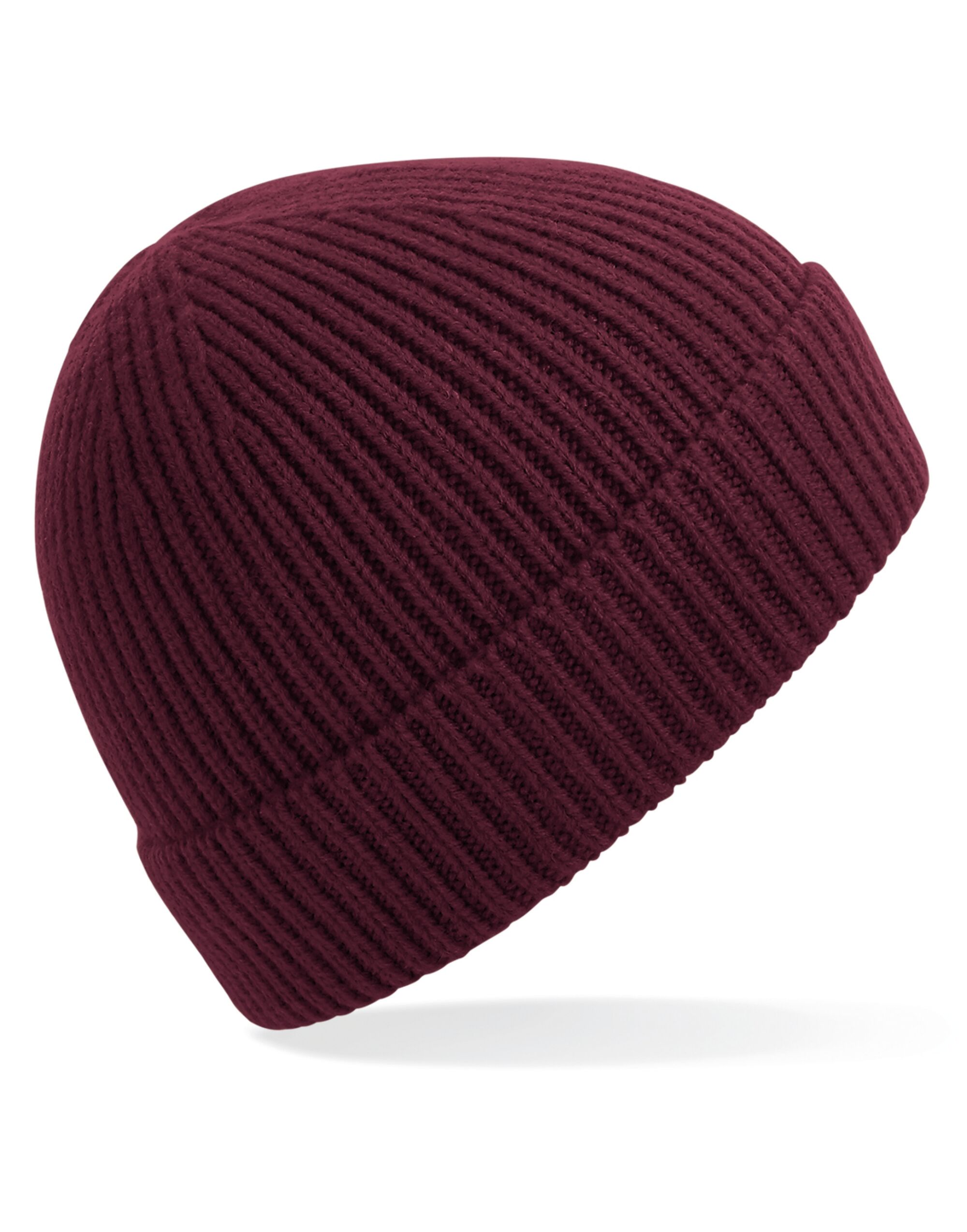 B380 Engineered Knit Ribbed Beanie Burgundy