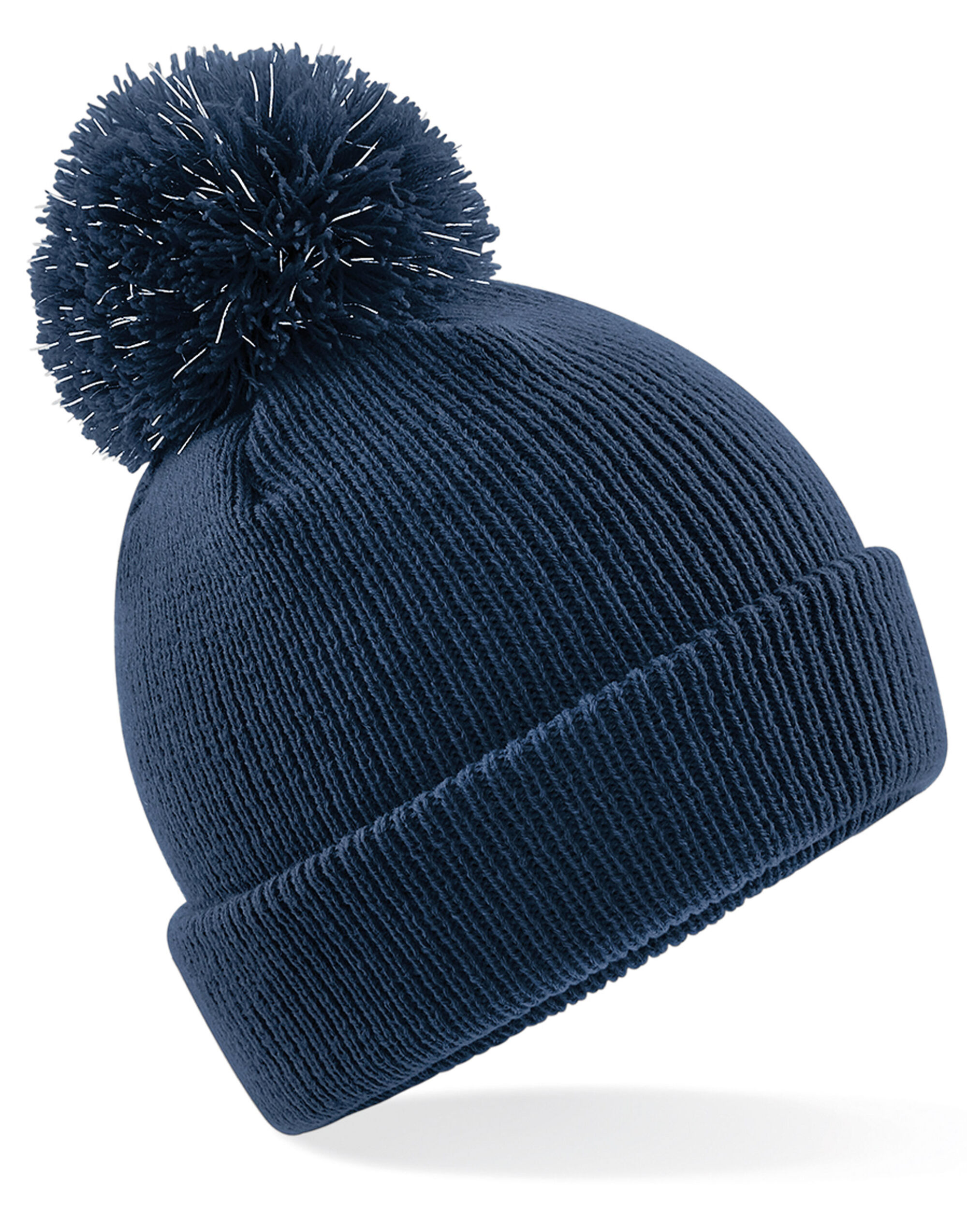 B406B Junior Reflective Bobble Beanie French Navy