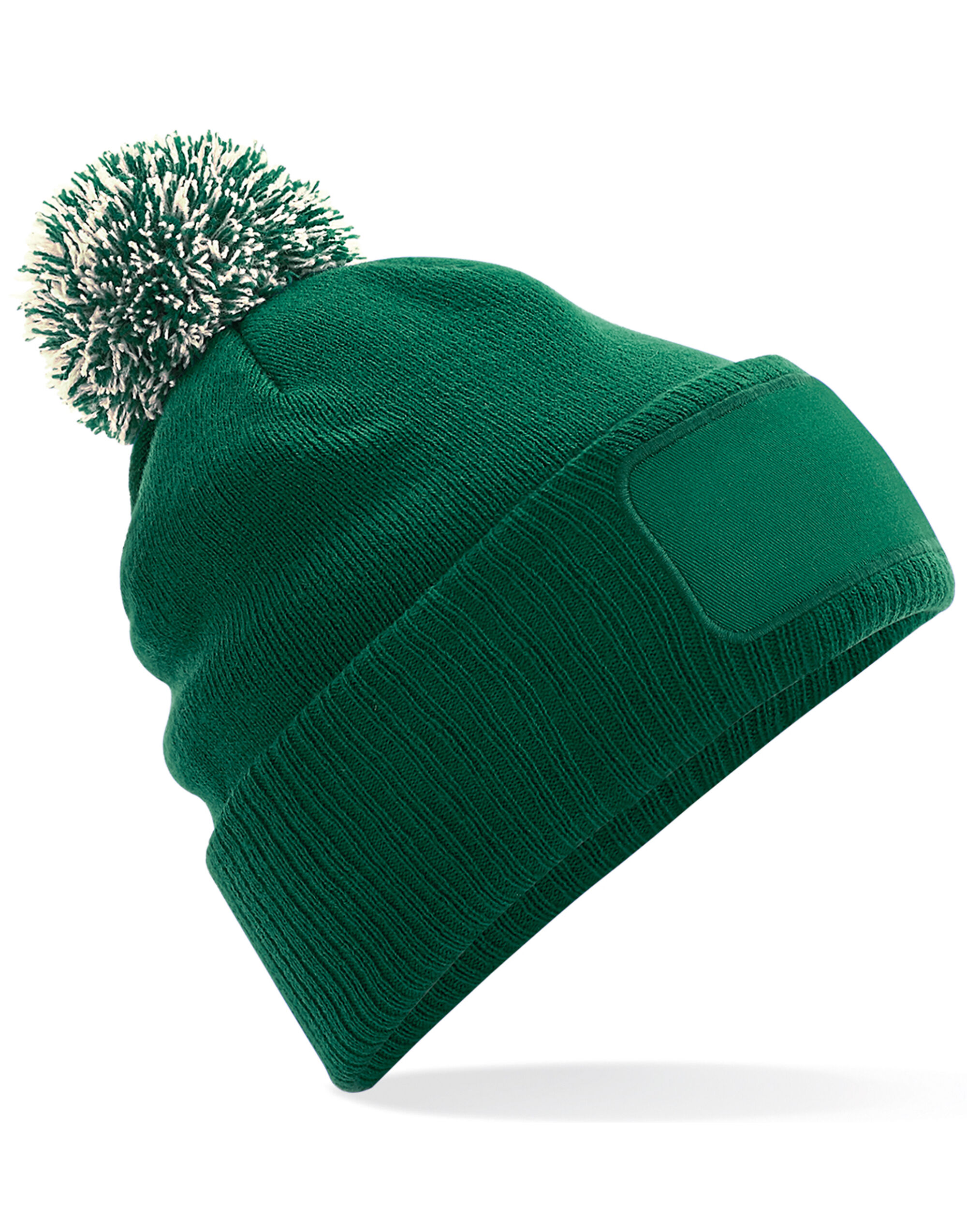 B443 Snowstar® Patch Beanie Bottle Green/Off White