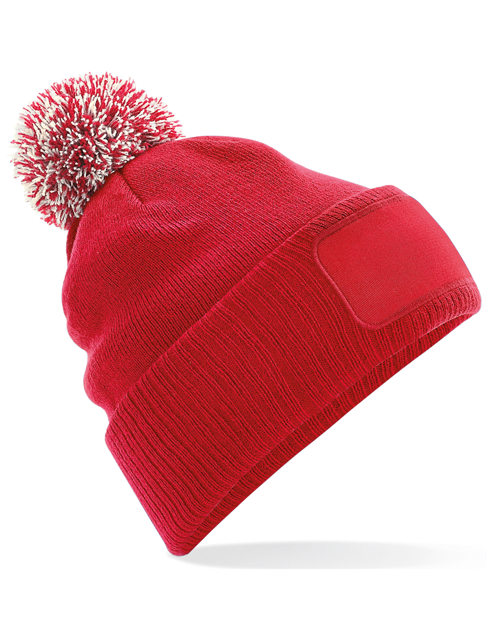 B443 Snowstar® Patch Beanie Classic Red/Off White
