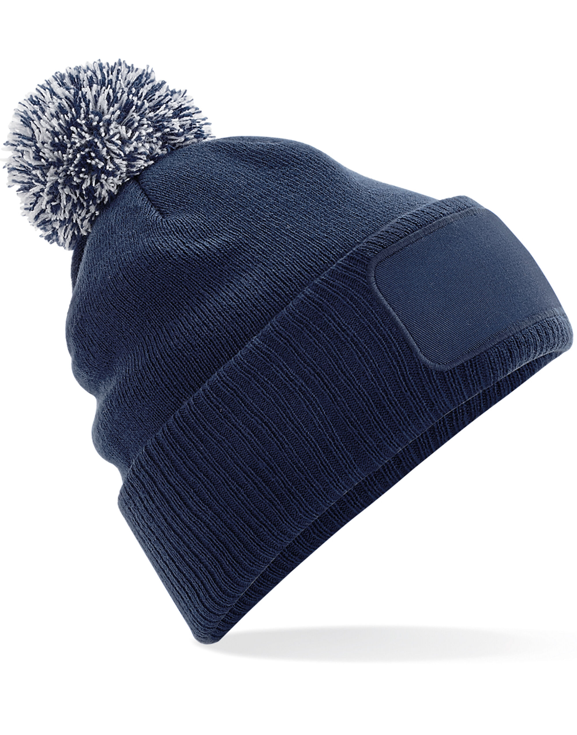 B443 Snowstar® Patch Beanie French Navy/Light Grey