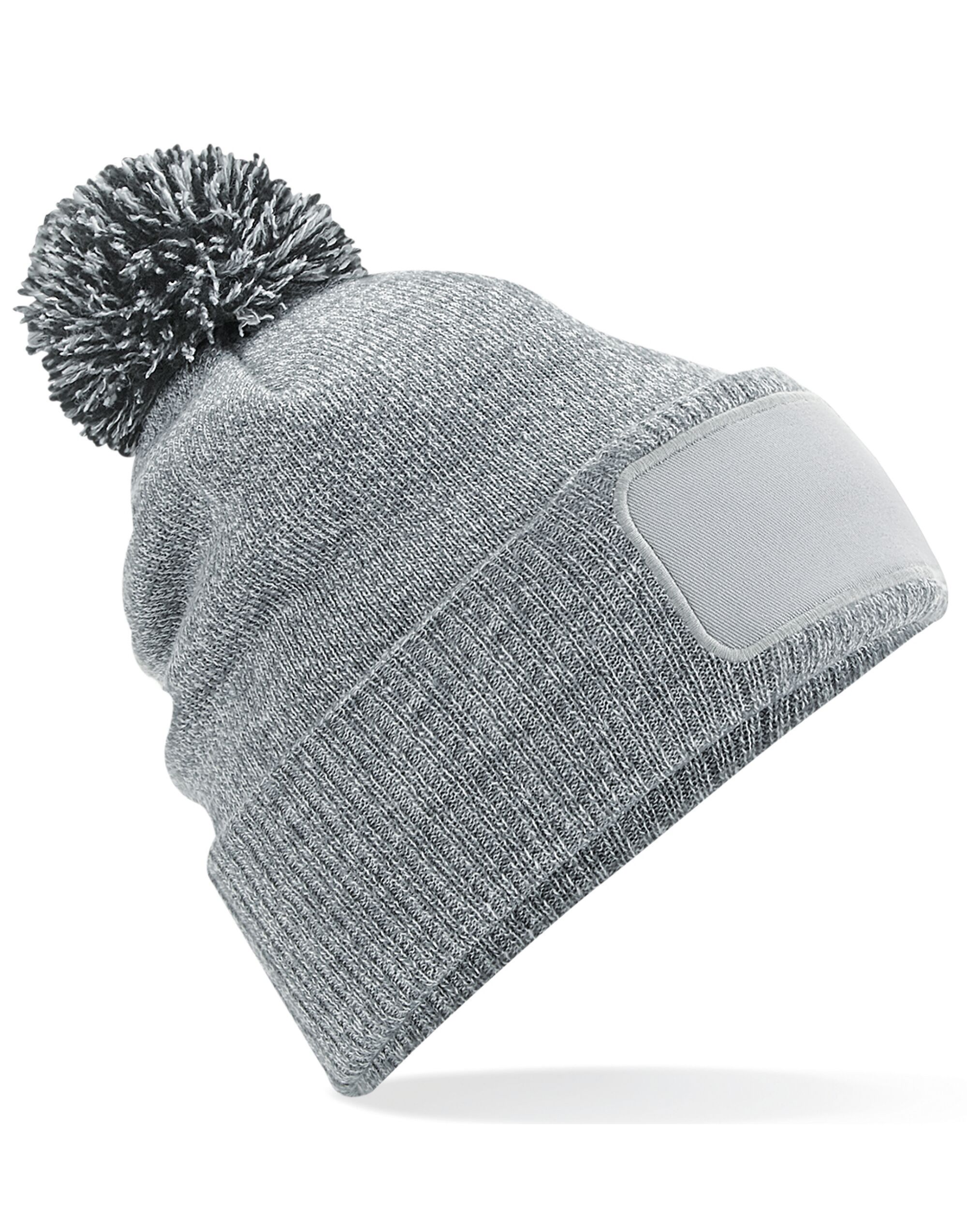 B443 Snowstar® Patch Beanie Heather Grey/black