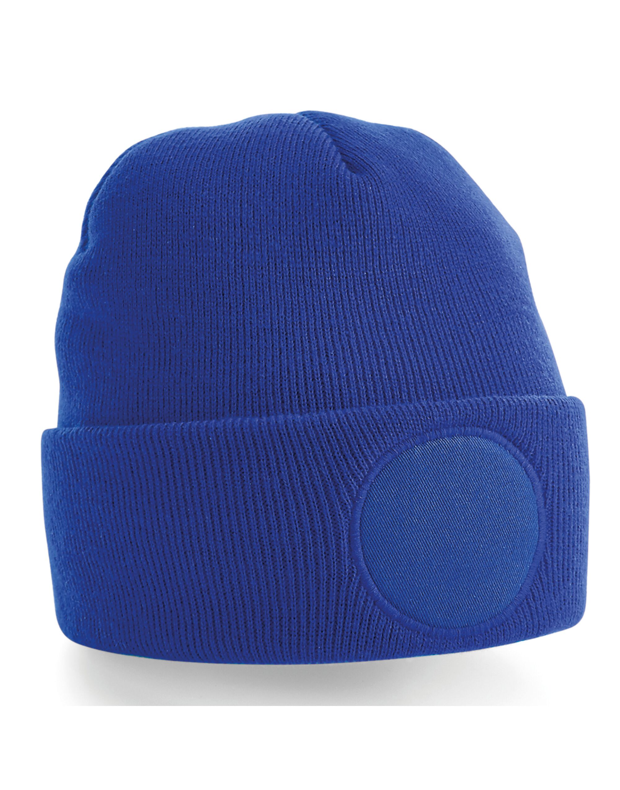 B446 Circular Patch Beanie Bright Royal